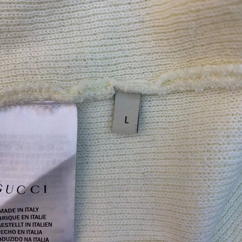 Gucci Gucci White striped trim cotton V-neck single-breasted lon Size L / US 10 / IT 46 - 9 Thumbnail