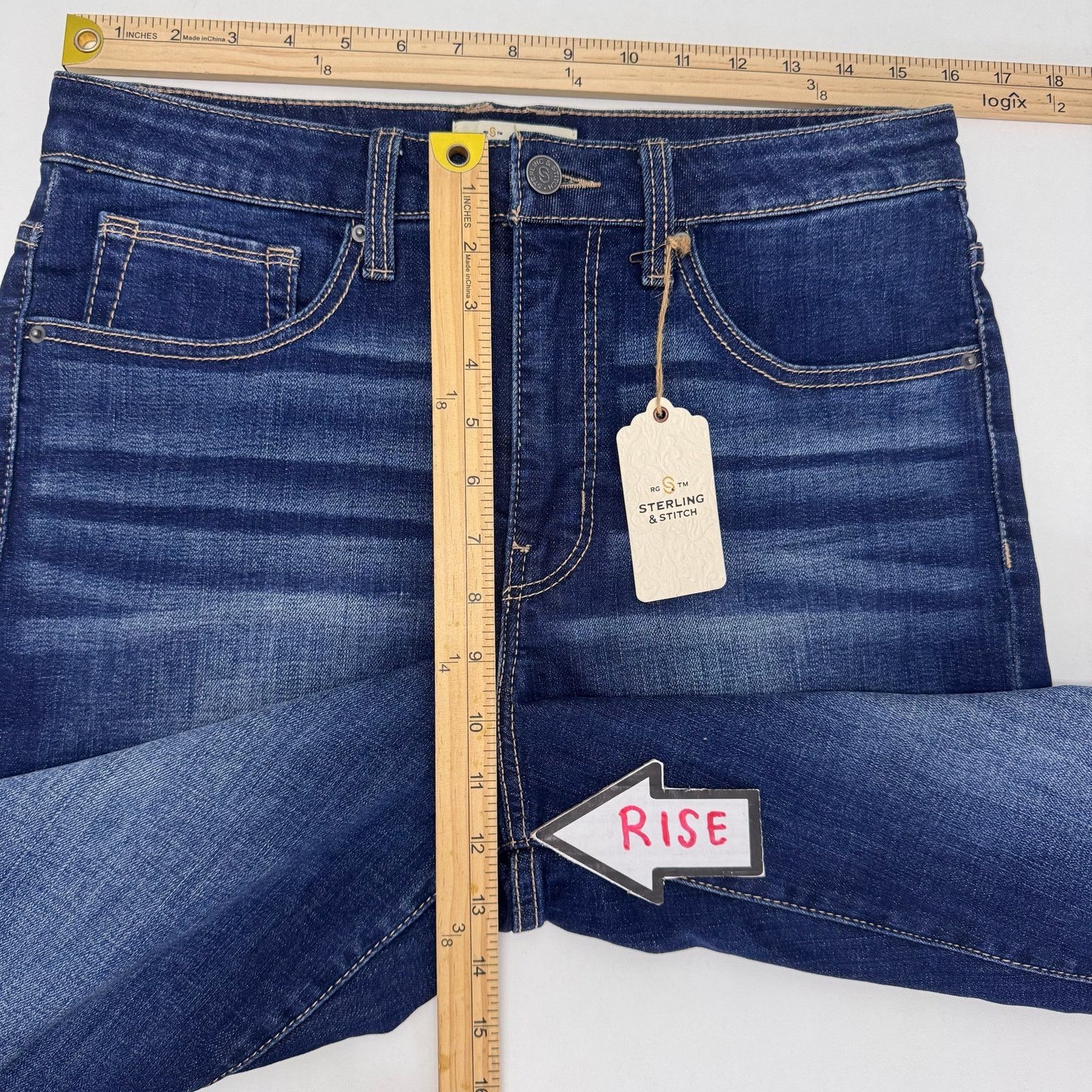 Stitch's Jeans Sterling & Stitch Flare Jeans Womens 31x32 Blue Cowgirl Boho Size 31" - 7 Thumbnail