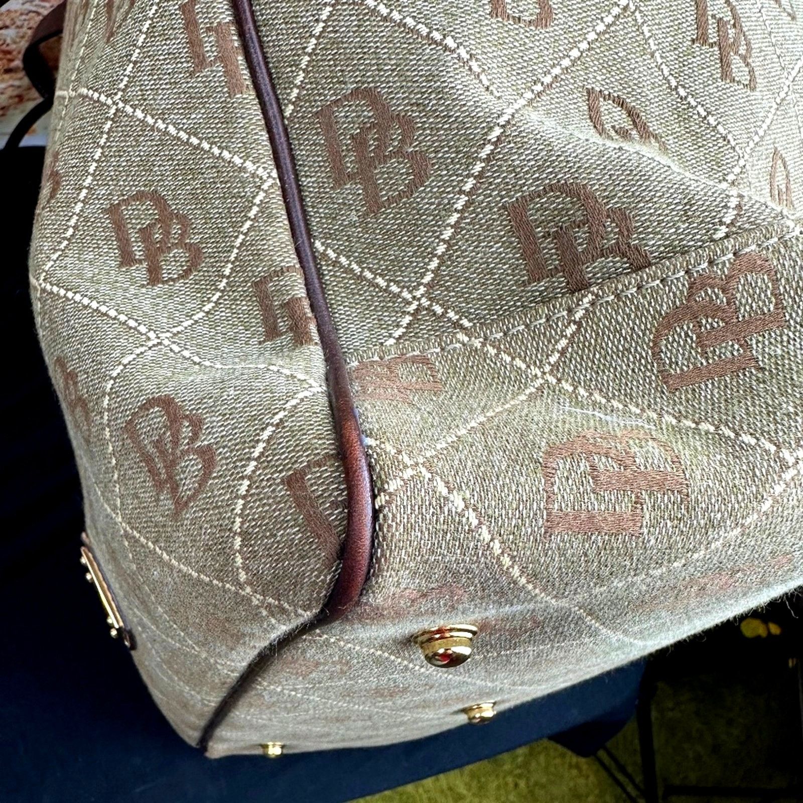 Dooney & Bourke Dooney & Bourke Signature Canvas Tote Leather Accents Brown Size ONE SIZE - 10 Thumbnail