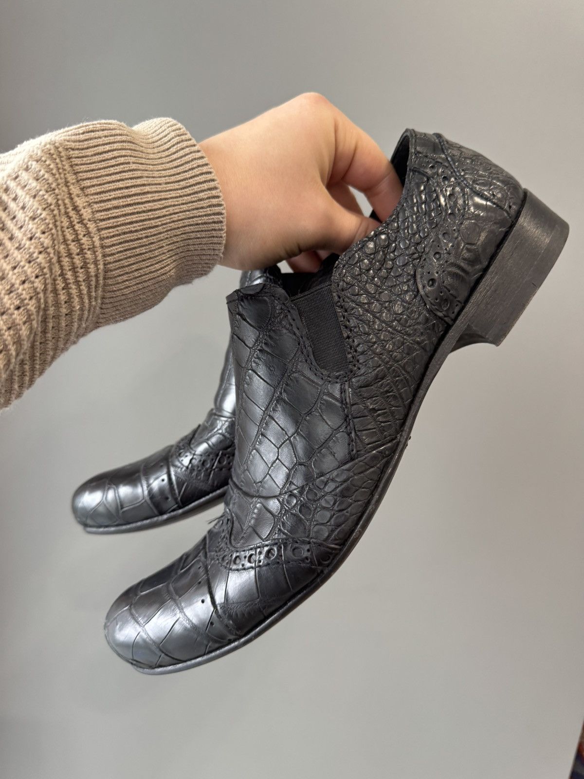 Marsell Marsell Formal Slip-Ons Black Crocodile Size US 8 / EU 41 - 3 Thumbnail