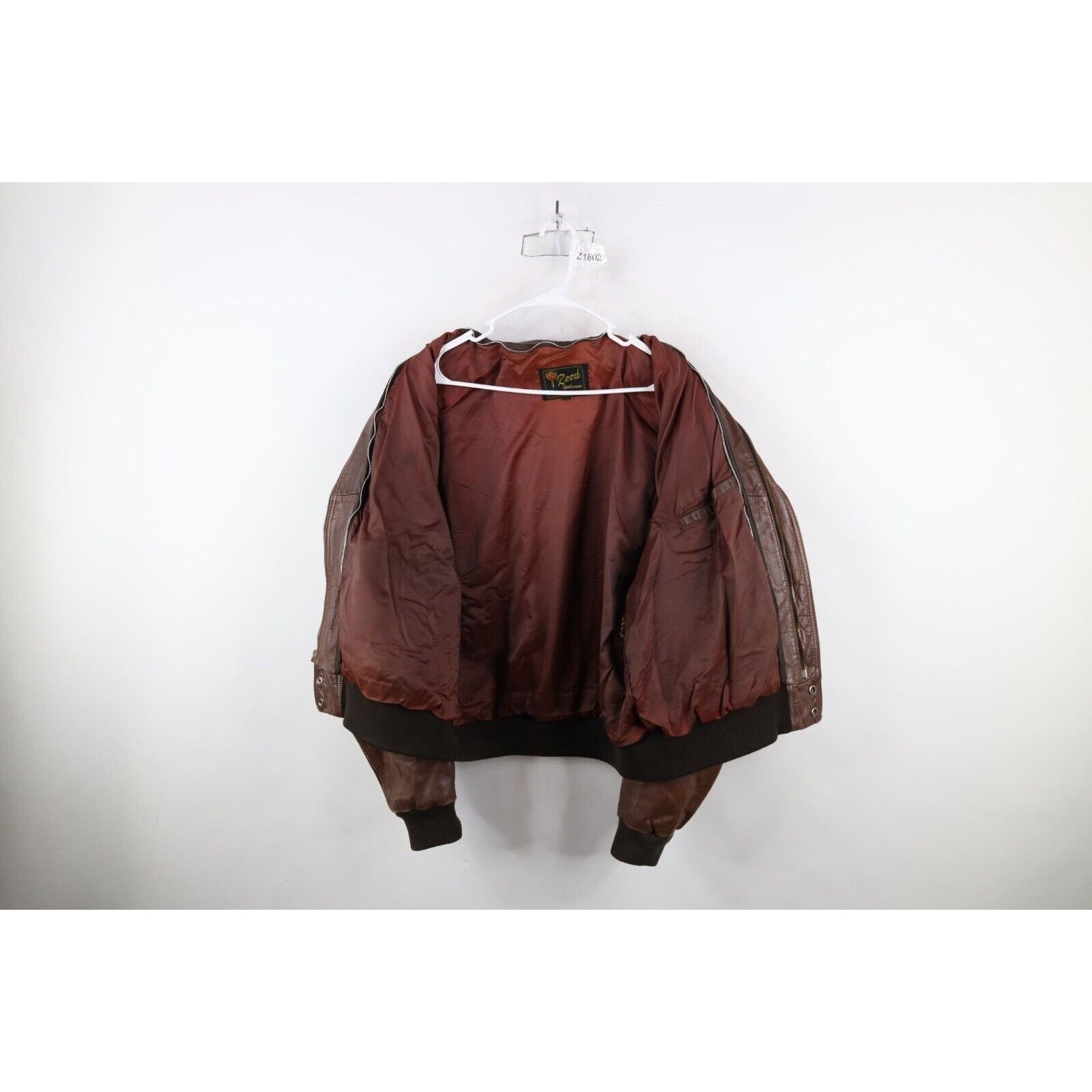 Vintage Vintage 70s Streetwear Leather Flight Bomber Jacket Size US XXL / EU 58 / 5 - 12 Thumbnail