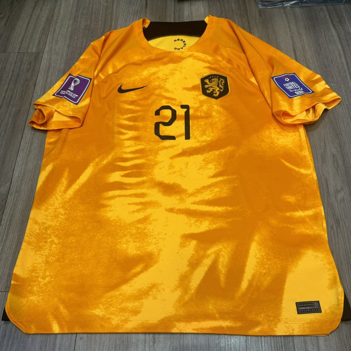 Nike Holland WC2022 home shirt #21 F.de jong Size US XL / EU 56 / 4 - 1 Thumbnail