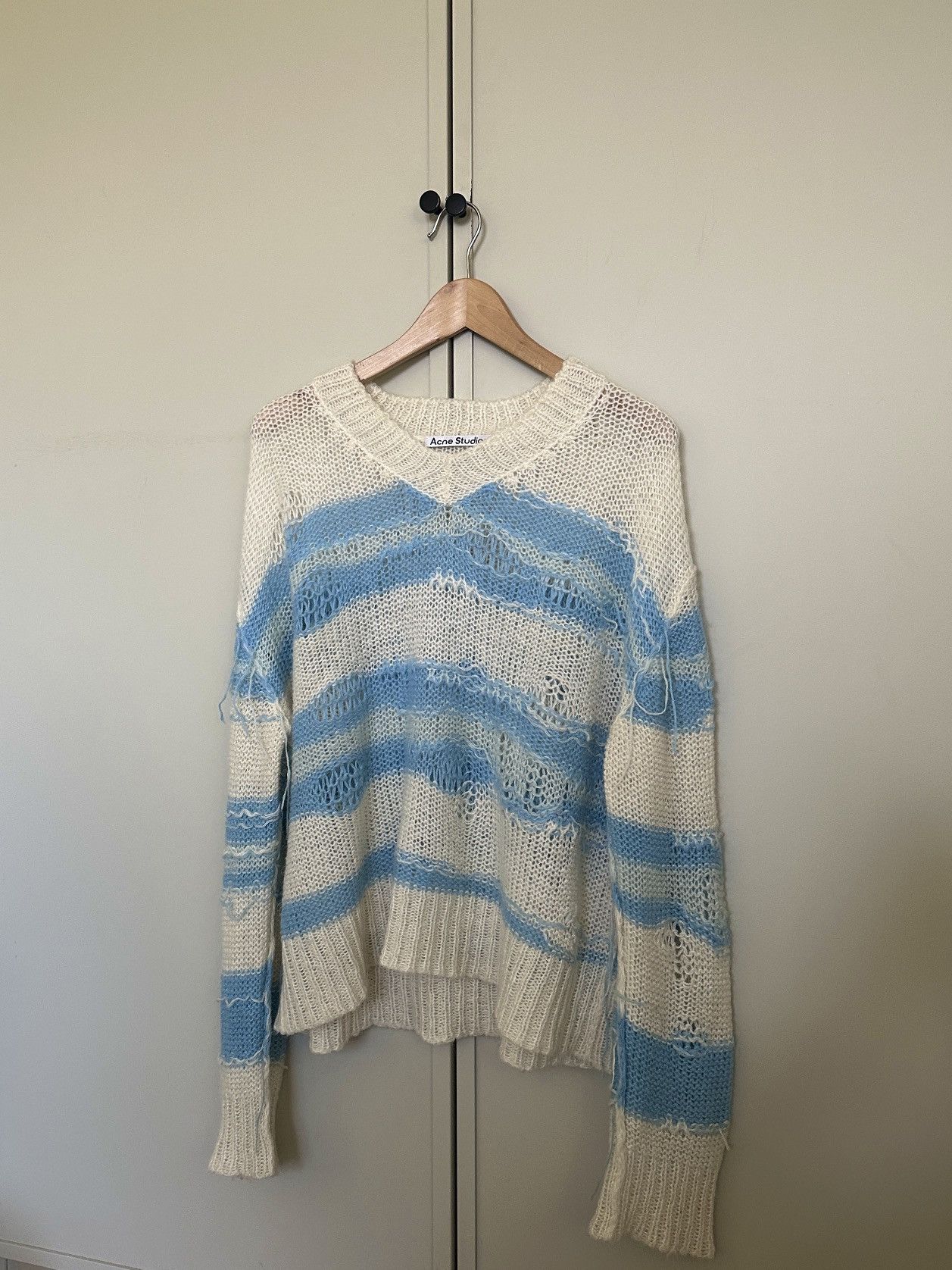 Acne Studios Acne Studios mohair knitted distressed sweater Size L / US 10 / IT 46 - 1 Thumbnail