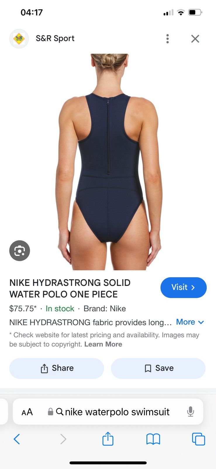 Nike Nike Waterpolo Swimsuit Size S / US 4 / IT 40 - 7 Thumbnail