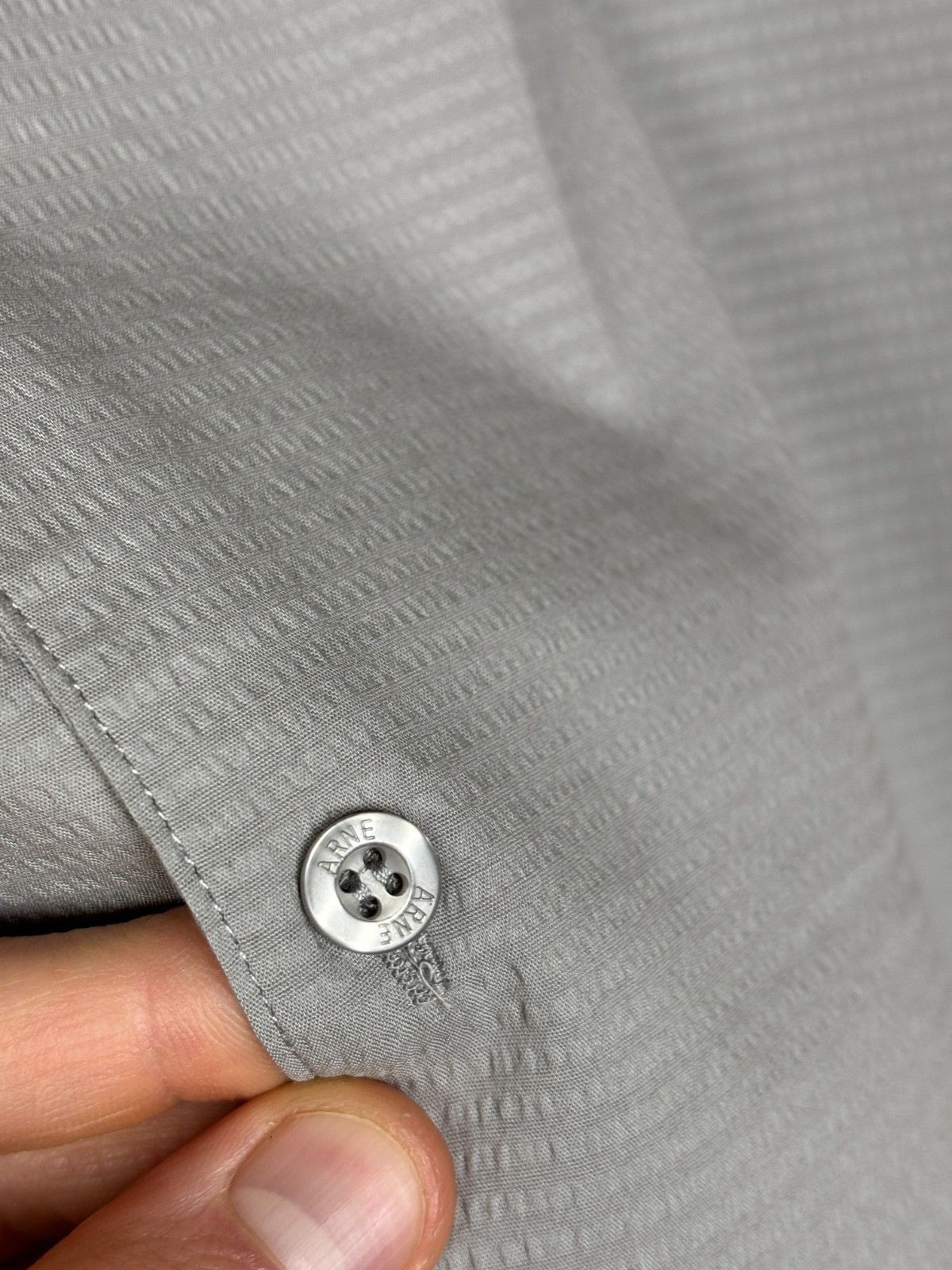 Other UK ARNE Seersucker Collar Short Sleeve Shirt in Stone Size US L / EU 52-54 / 3 - 12 Thumbnail