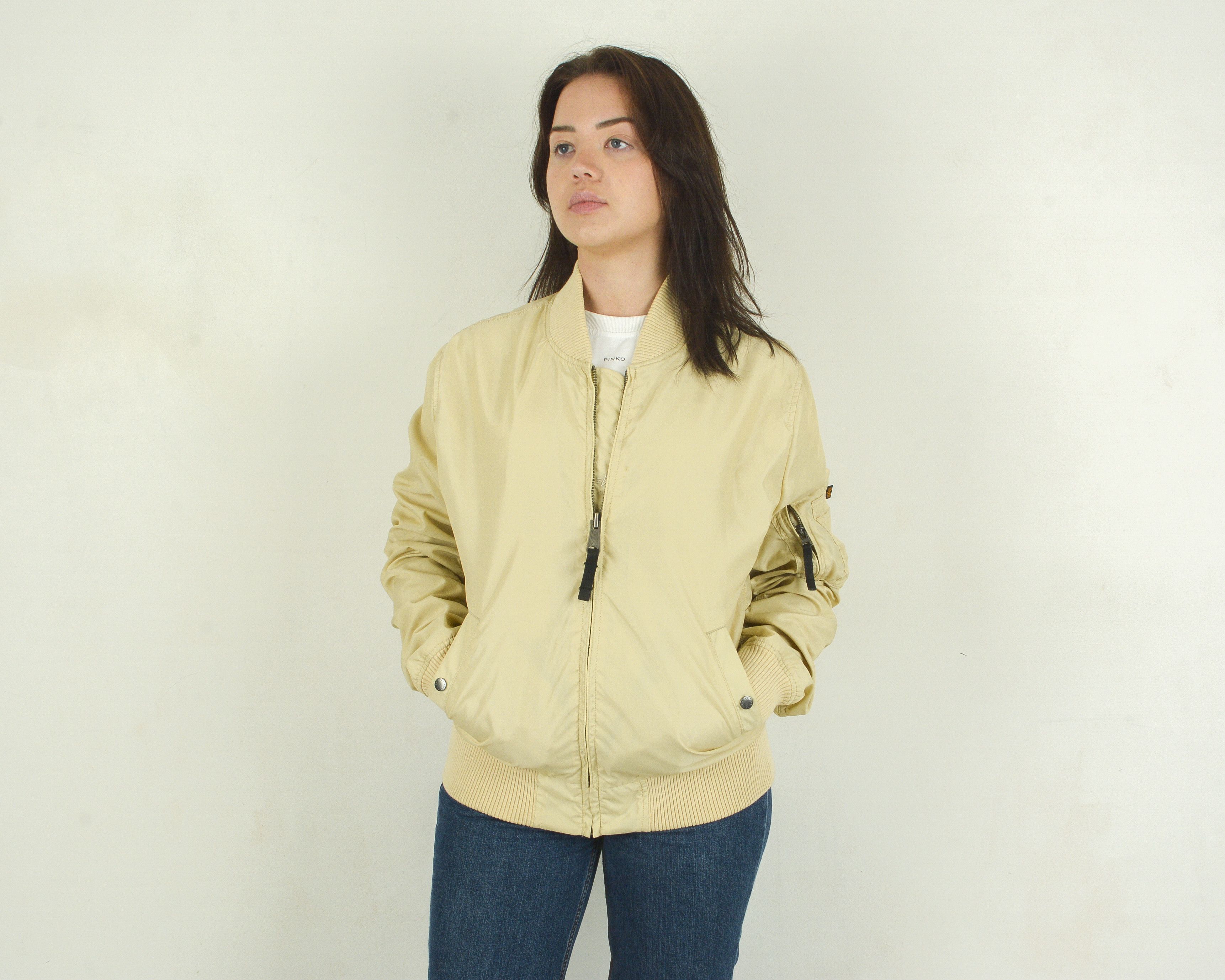 Alpha Industries × Vintage Alpha Industries MA-1 Women M Pilot Bomber Jacket Coat Size M / US 6-8 / IT 42-44 - 1 Thumbnail