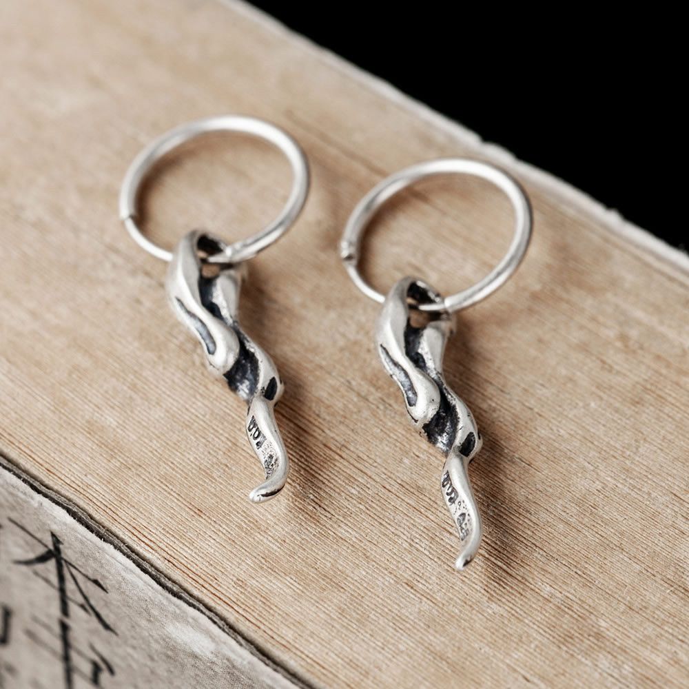 Jewelry Retro Earrings One Pairs Chrome Jewelry Size ONE SIZE - 1 Thumbnail