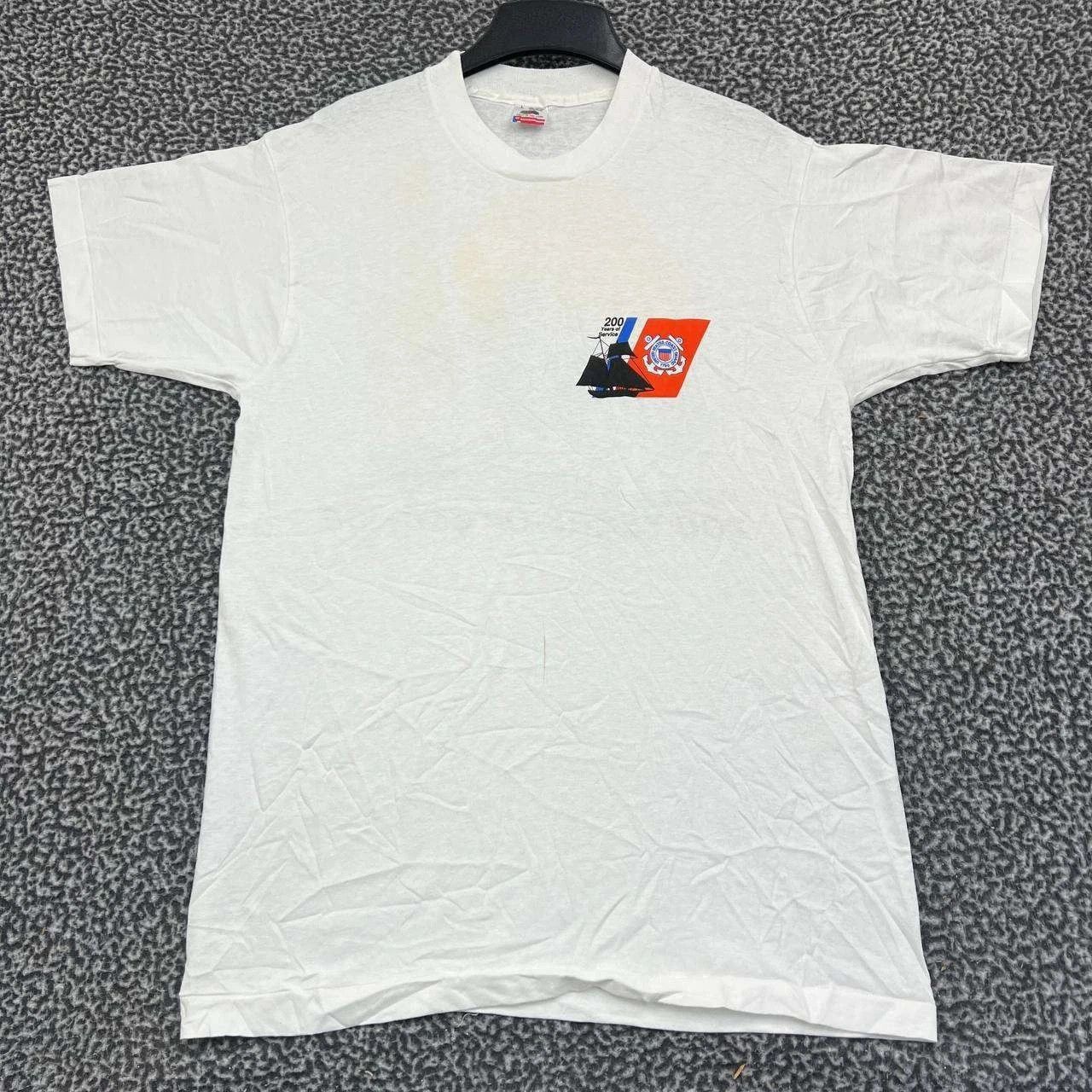 Fruit Of The Loom Vintage US Coast Guard Shirt Men L White New with Defects Size US L / EU 52-54 / 3 - 2 Thumbnail