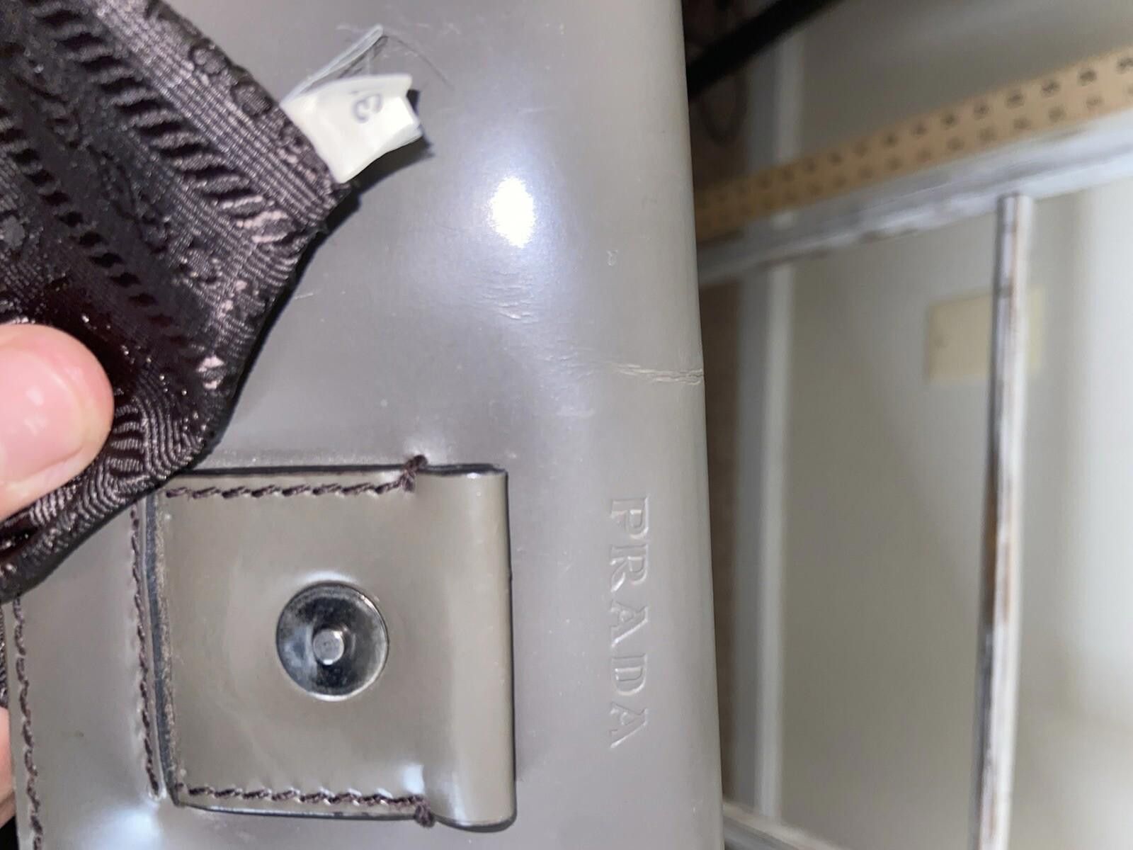 Prada Prada Spazzolato matte gray patent leather hand tote bag Size ONE SIZE - 12 Thumbnail