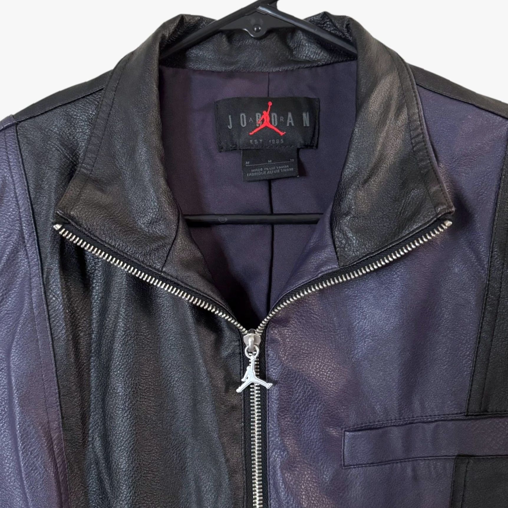 Jordan Brand Nike Air Jordan Jacket Women's Medium Purple & Black Capsule 2.0 Faux Leather Size M / US 6-8 / IT 42-44 - 5 Thumbnail
