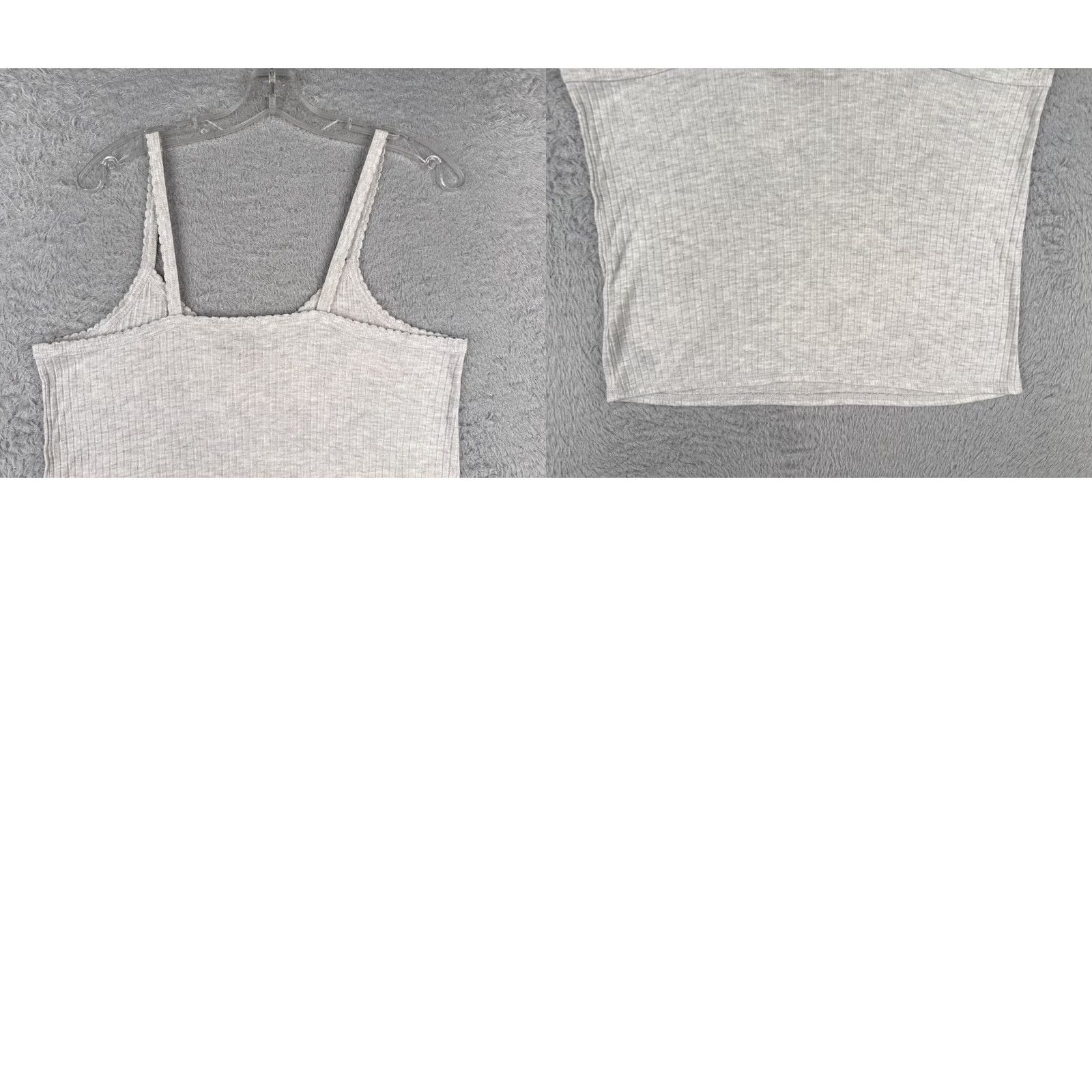Tommy Hilfiger Tommy Hilfiger Tank Women M Gray Ribbed Cotton V-Neck Sleepwear Womens Size M / US 6-8 / IT 42-44 - 9 Thumbnail