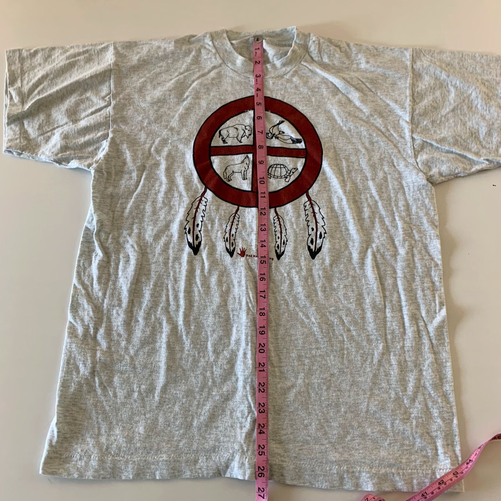 Vintage VINTAGE Red Hand Trading T-Shirt Gray Adult L/XL Men Stitch Dream Catcher Shirt Size US XL / EU 56 / 4 - 5 Thumbnail