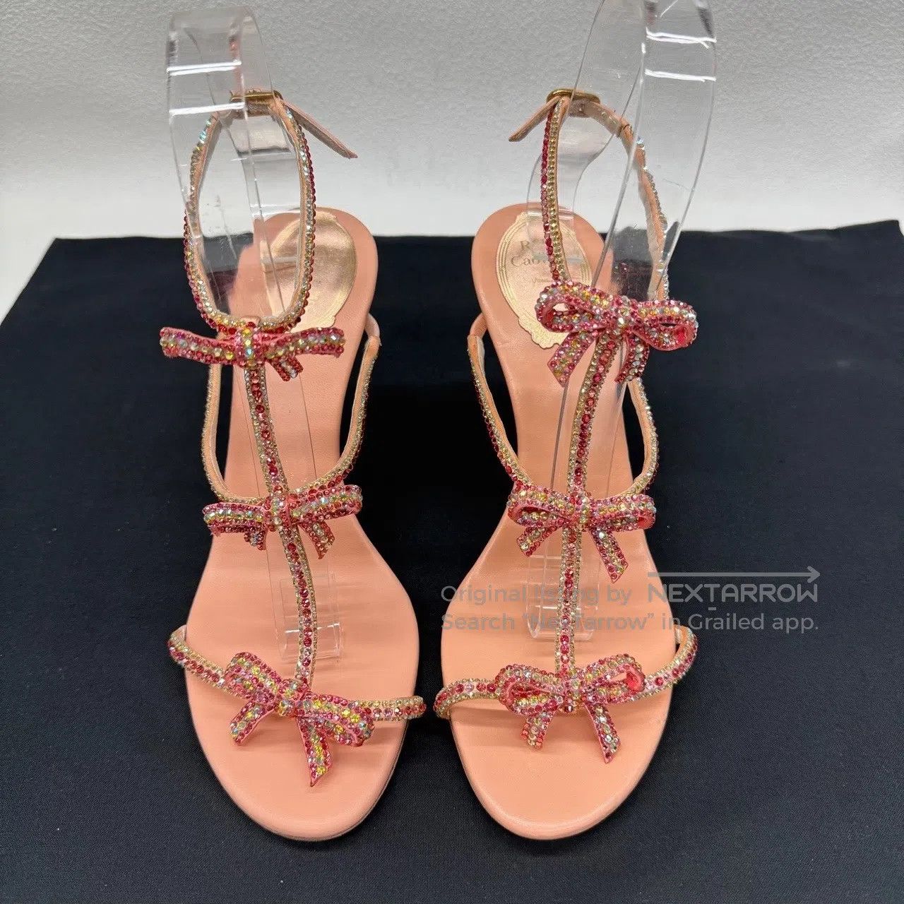 Rene Caovilla High Heels, Rhinestone Bow, High-Heeled Sand, Women's (Size 7.5) — image 2 of 6