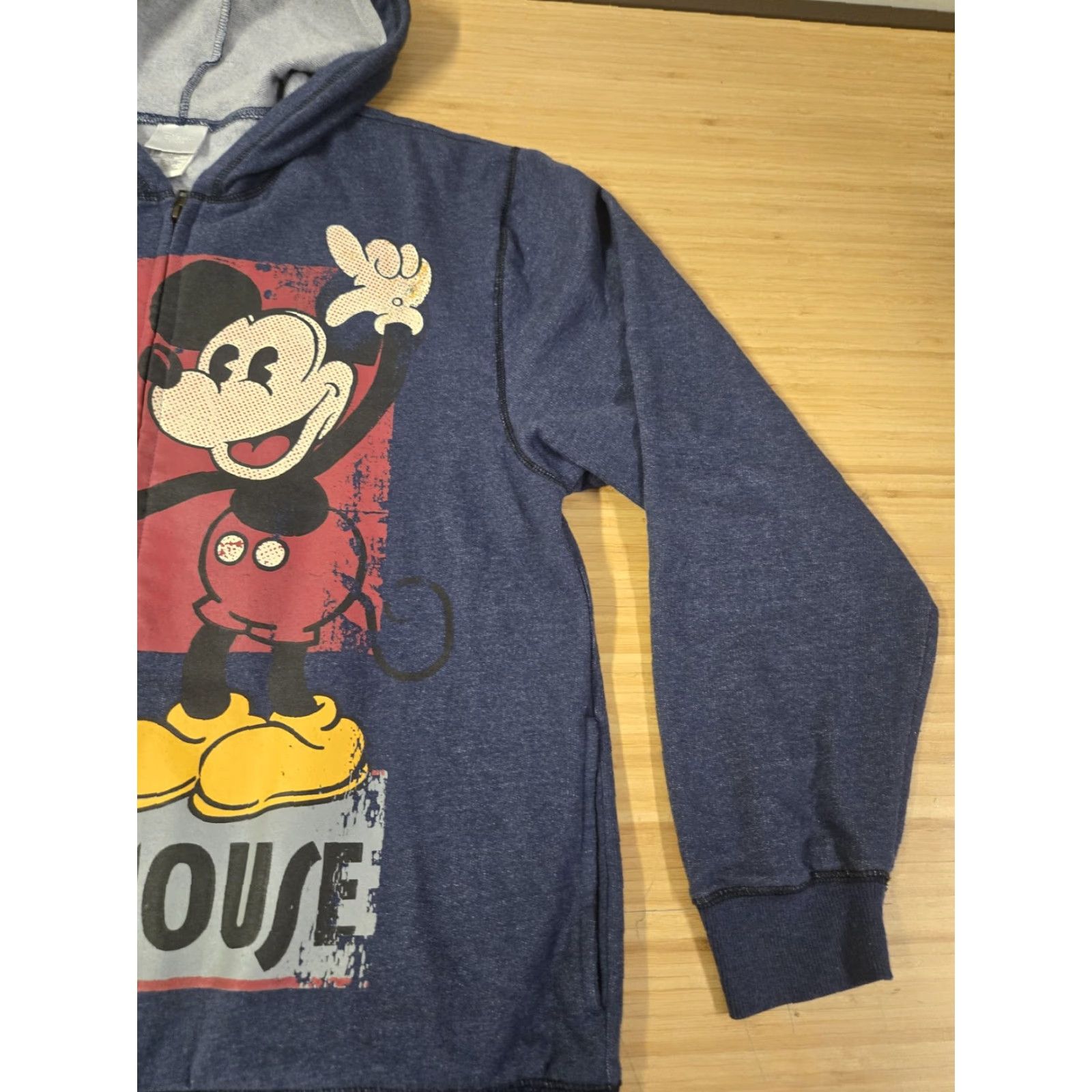 Disney Mickey Mouse Hoodie Mens Large Blue Disney Store Hello Folks Zip Up Graphic Print Hooded Full Zip Mens L Blue Size US L / EU 52-54 / 3 - 2 Thumbnail