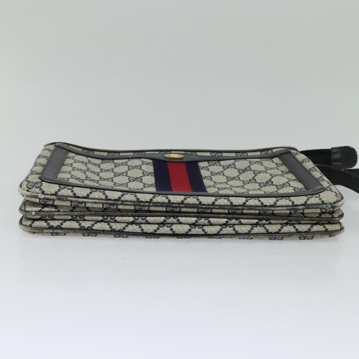 Gucci GUCCI GG Supreme Sherry Line Shoulder Bag Pvc Navy Gold Red Size ONE SIZE - 9 Thumbnail
