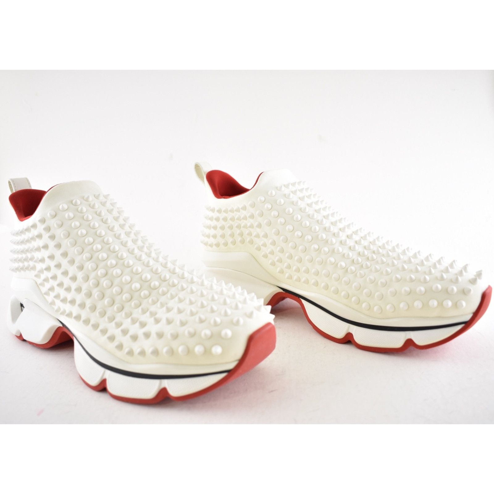 Christian Louboutin Christian Louboutin Mens Spike Sock 30 Neoprene White Low Size US 11 / EU 44 - 4 Thumbnail