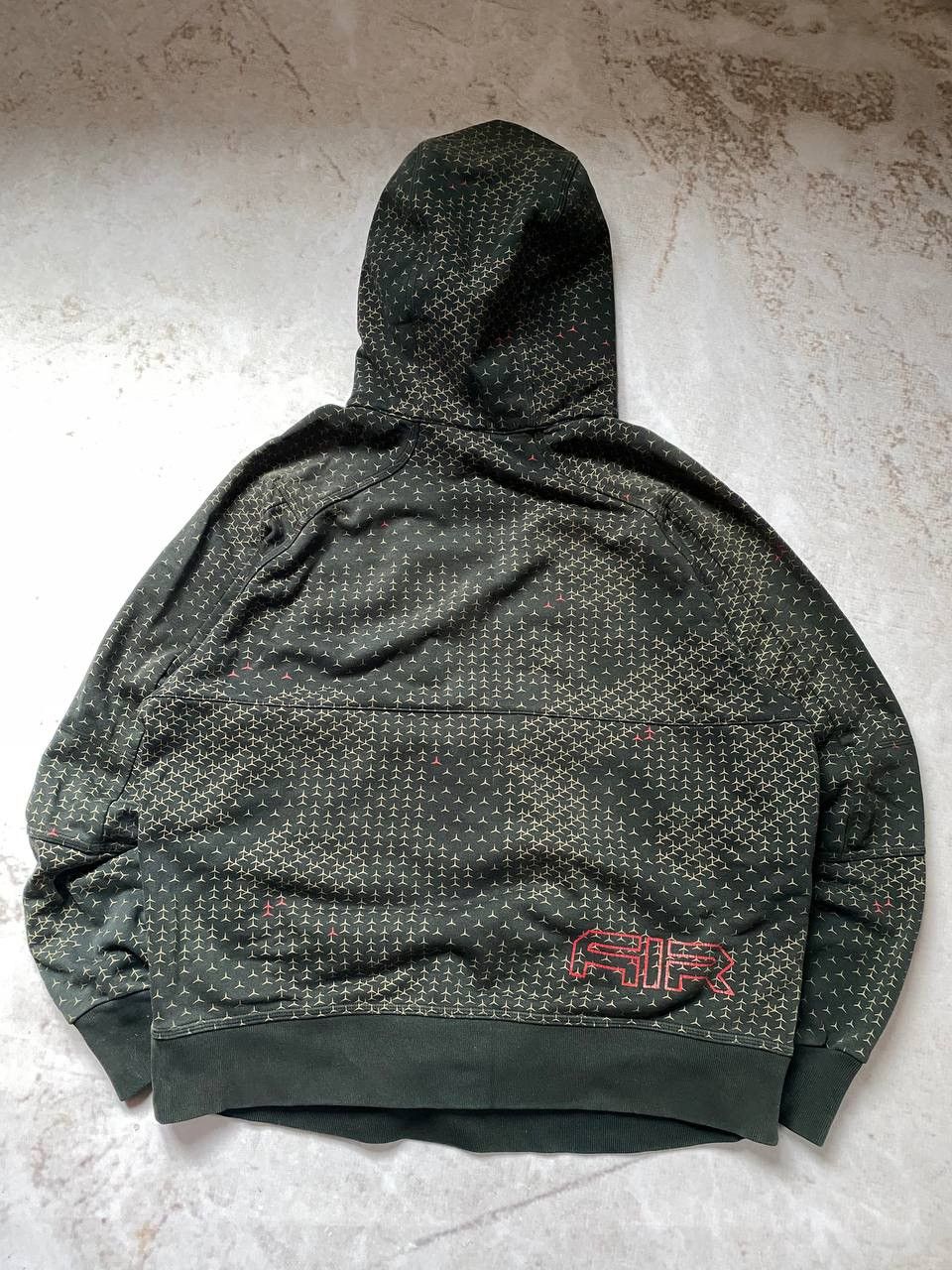 Nike × Vintage Vintage 00s Nike Air Ninja Hoodie Monogram Y2K Drill Size US L / EU 52-54 / 3 - 8 Thumbnail