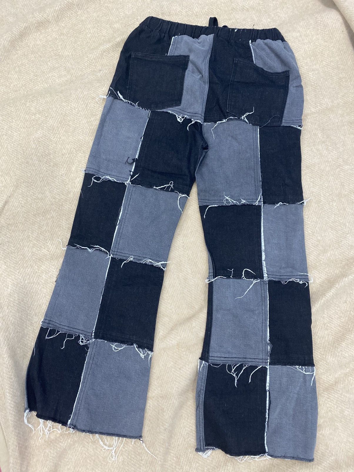 Japanese Brand PUNYUS Patchwork Denim Flare Pants Size US 31 - 4 Thumbnail