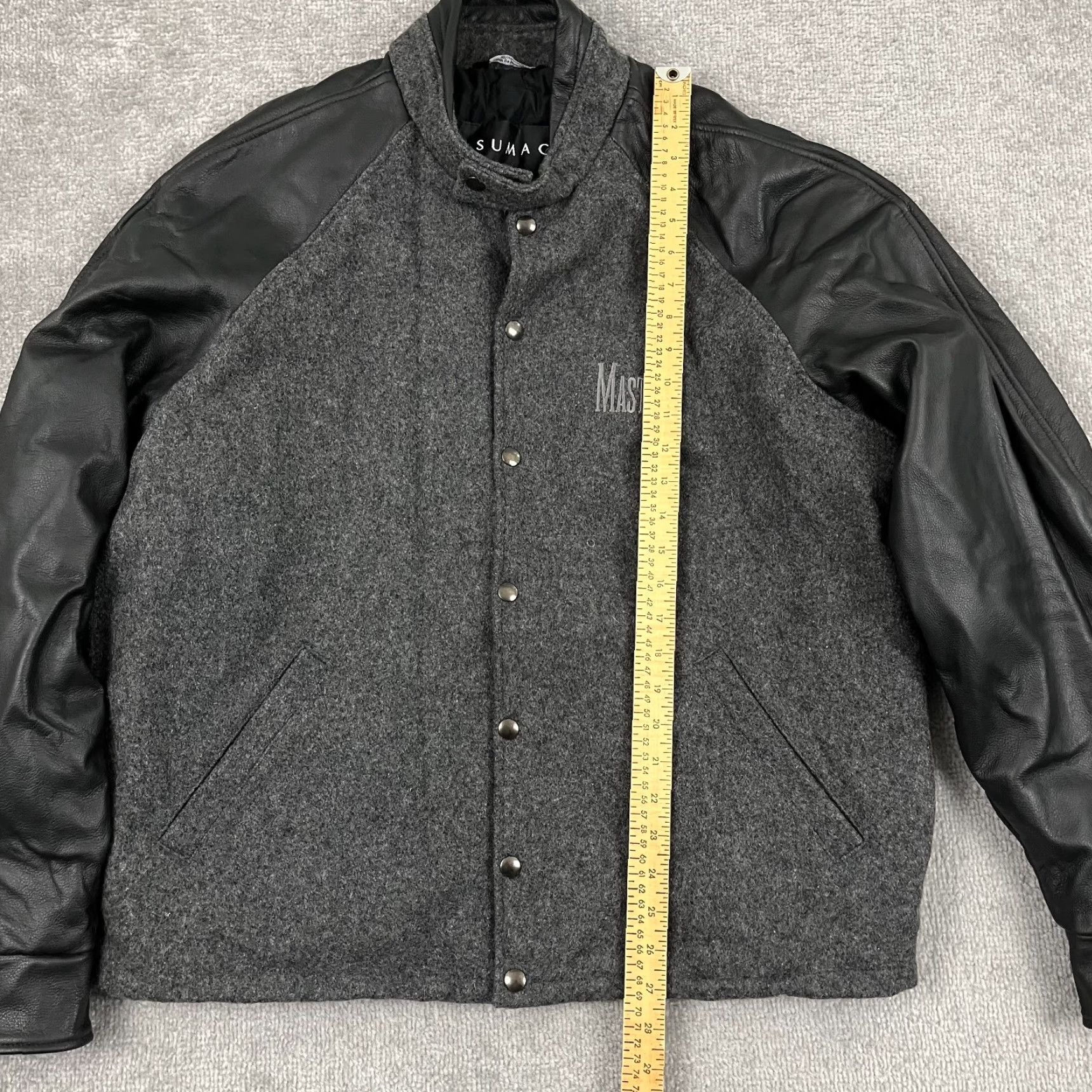 Vintage VINTAGE Sumac Leather Jacket Mens L Gray Wool Masters Golf Snap 90s Retro Canada Jacket Size US L / EU 52-54 / 3 - 5 Thumbnail