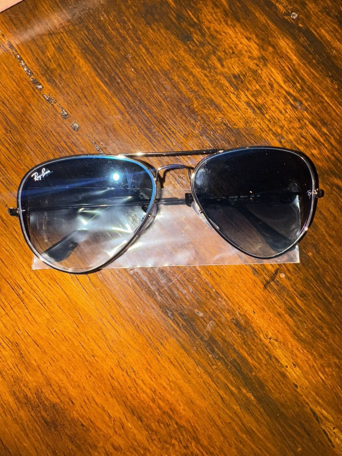 RayBan Ray Ban Aviators blue tint Size ONE SIZE - 4 Thumbnail