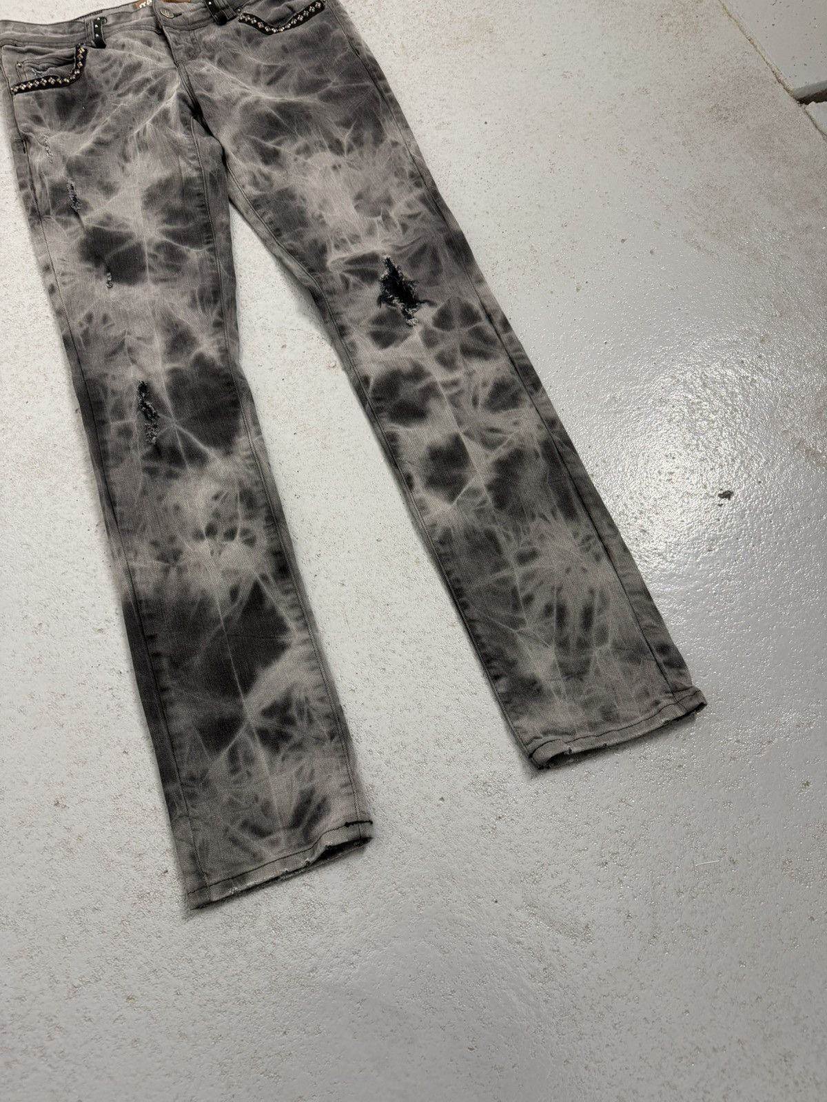 John Galliano Vintage John Galliano Studded Washed Skinny Jeans Unisex Size US 30 / EU 46 - 2 Thumbnail