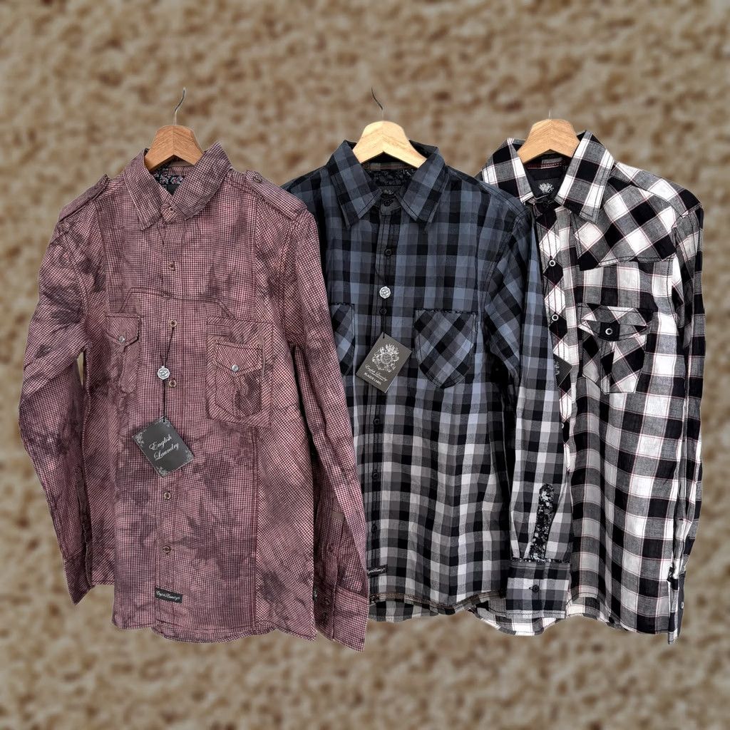 English Laundry VINTAGE? No. English Laundry Shirts Mens Small Lot Of 3 Plaid Long Sleeve Black Label Button Size US S / EU 44-46 / 1 - 1 Thumbnail