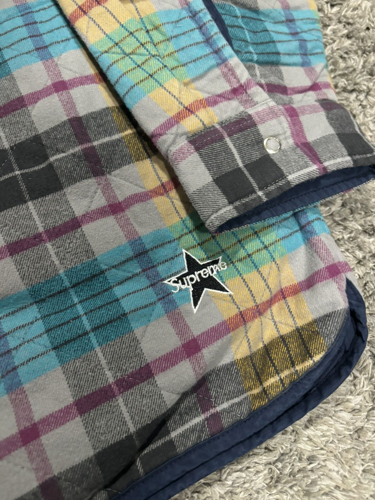 Supreme Supreme Multicolor Quilted Flannel Zip Up Size US XL / EU 56 / 4 - 3 Thumbnail