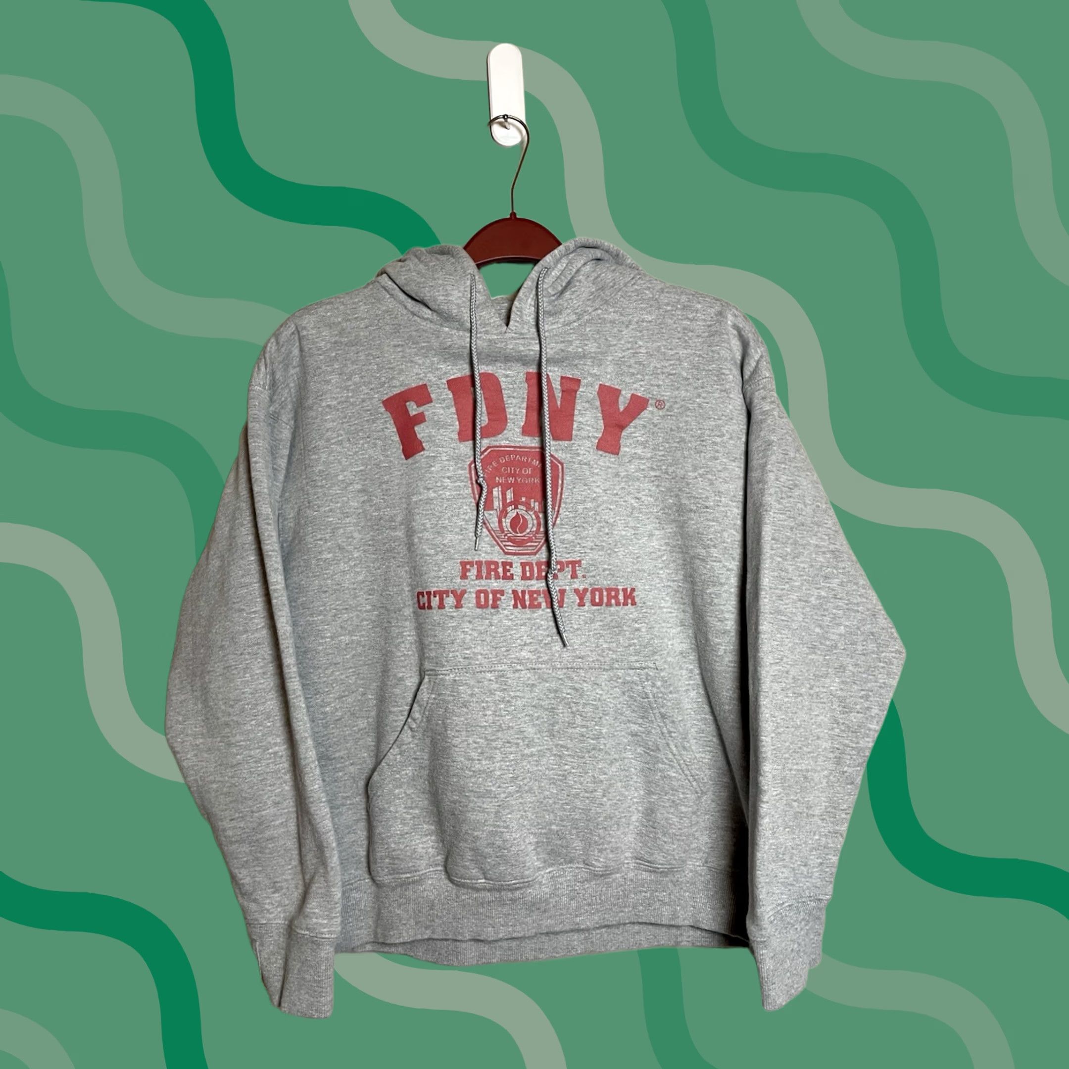Vintage FDNY Hoodie Women’s Large Grey Pullover Sweatshirt Fire Department G91 Pullover Shirts Women L Gray Fire Department Hoodie Size L / US 10 / IT 46 - 1 Thumbnail