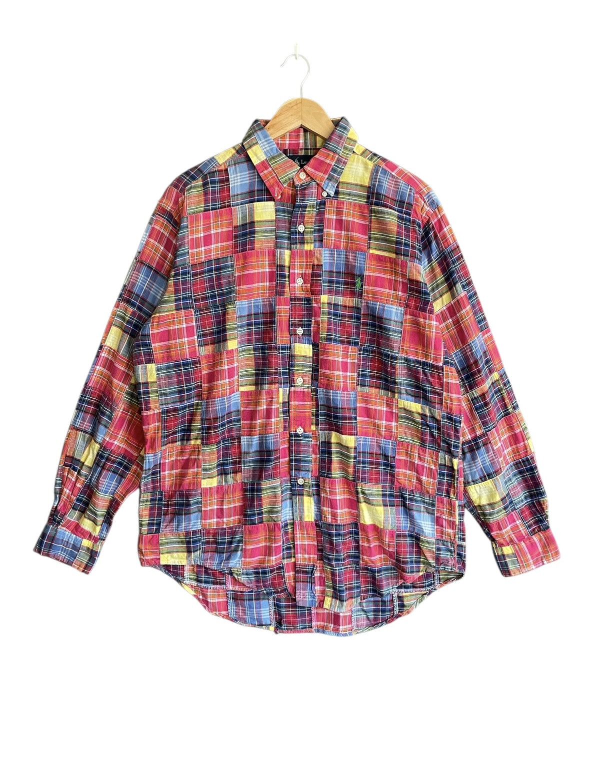 Polo Ralph Lauren Rare Design Vintage Polo Ralph Lauren Patchwork Shirt 1990s Size US XL / EU 56 / 4 - 1 Thumbnail