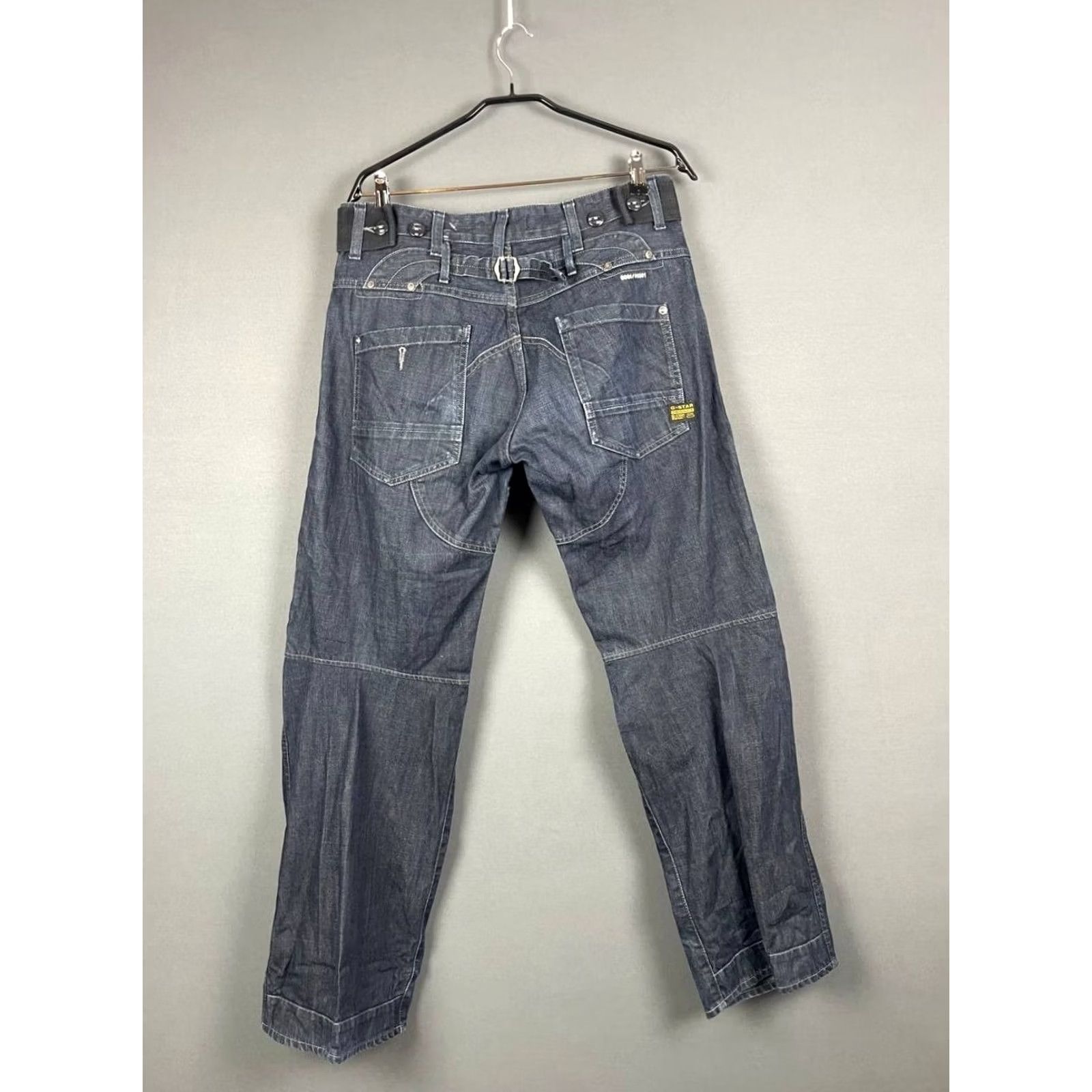 G-Star G-Star Jeans Main Street Mens Cargo Denim Cotton Straight Leg Blue 41in Waist 32in Inseam Belt Loop Regular Fit 33 Medium Wash Vintage No Size US 33 - 2 Thumbnail