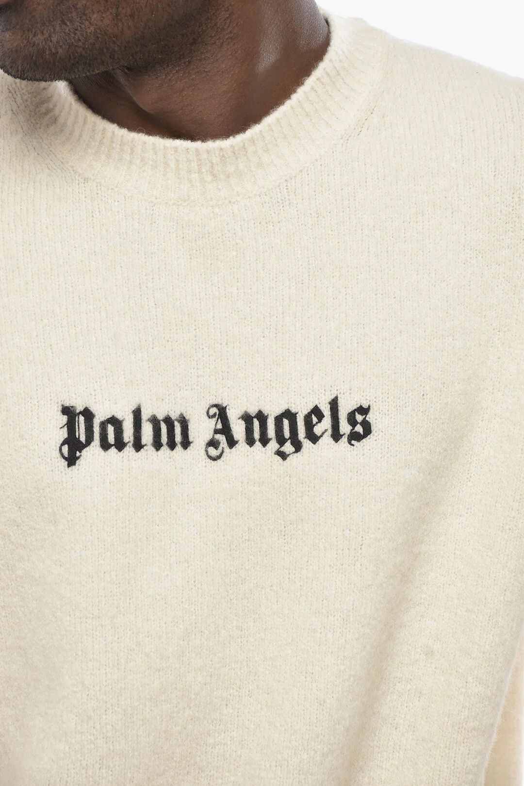 Palm Angels og1mm0326 Crew Neck Sweater in White Size US XXS / EU 40 - 3 Thumbnail
