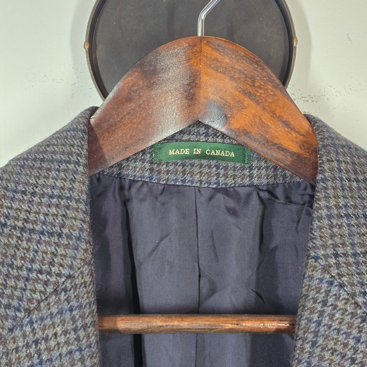 Vintage 90s Vtg Marshall Fields Lambs Wool Blazer Gun Club Check 43R Size 44R - 9 Thumbnail