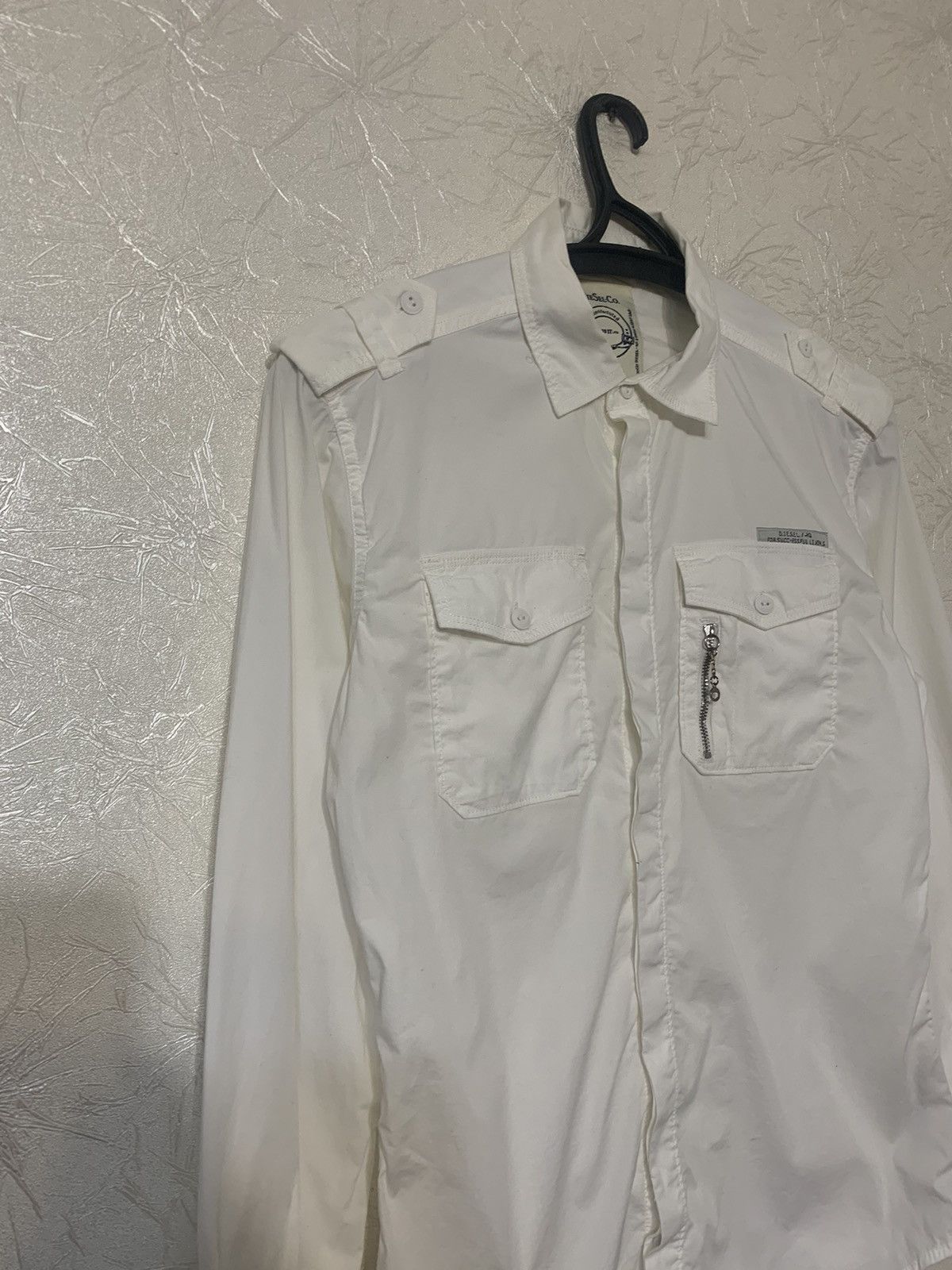 Diesel × Vintage Diesel White Men’s Slimfit Avant Garde Shirt Button Up Small Size US S / EU 44-46 / 1 - 4 Thumbnail
