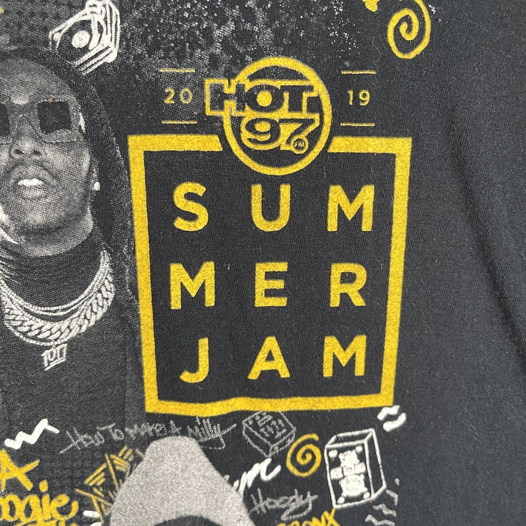 Fruit Of The Loom Hot 97 Summer Jam Shirt Mens XL Black 2019 MetLife Stadium Hip Hop Tee Shirt Size US XL / EU 56 / 4 - 3 Thumbnail