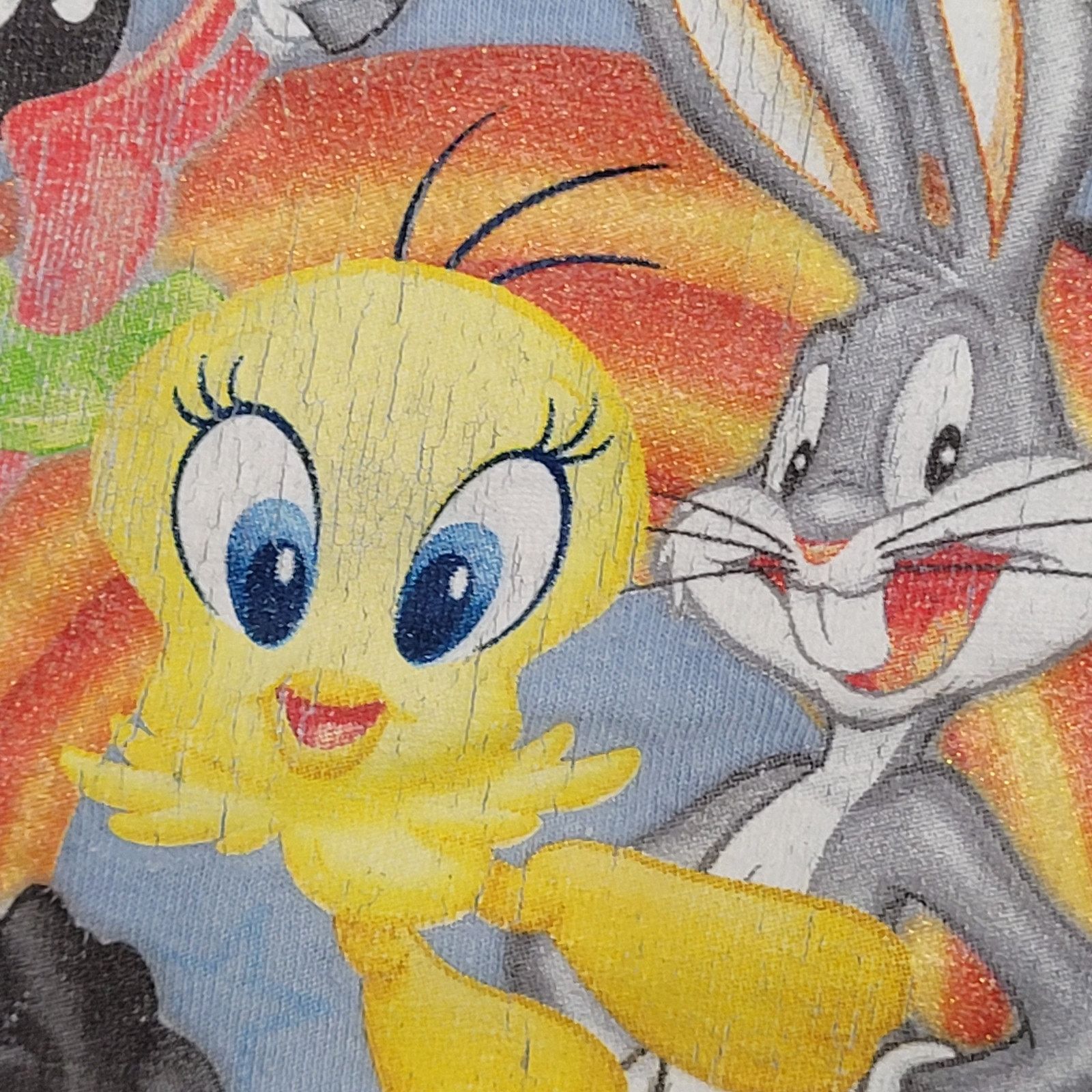Warner Bros VTG Y2K Looney-Tunes Cartoon Shirt Womens XL Light Blue Size XL / US 12-14 / IT 48-50 - 4 Thumbnail