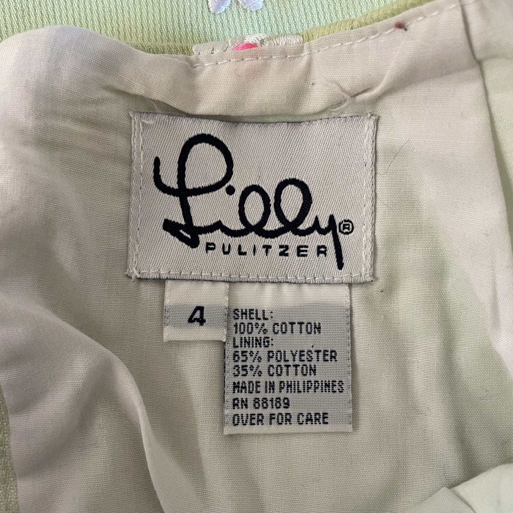 Lilly Pulitzer Lilly Pulitzer Mini Skirt Green High Waisted Floral Preppy Women's M Medium Short Skirt 90s Style Ladies Size 32" / US 10 / IT 46 - 8 Thumbnail