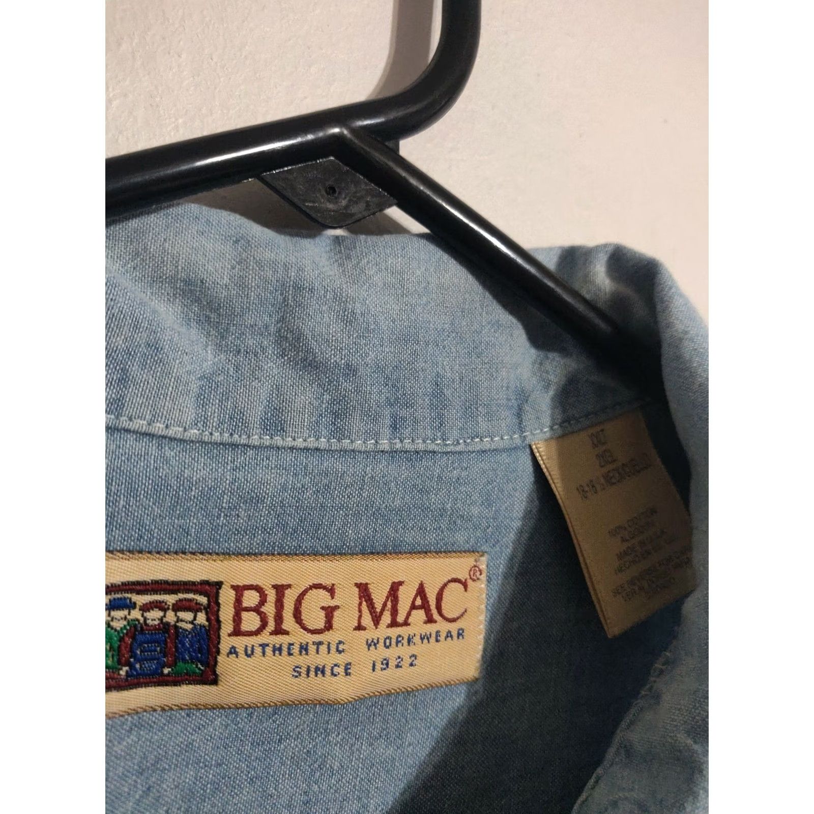 Vintage VINTAGE Big Mac Authentic Workwear Denim Shirt - Men's 2XLT Size US XXL / EU 58 / 5 - 3 Thumbnail