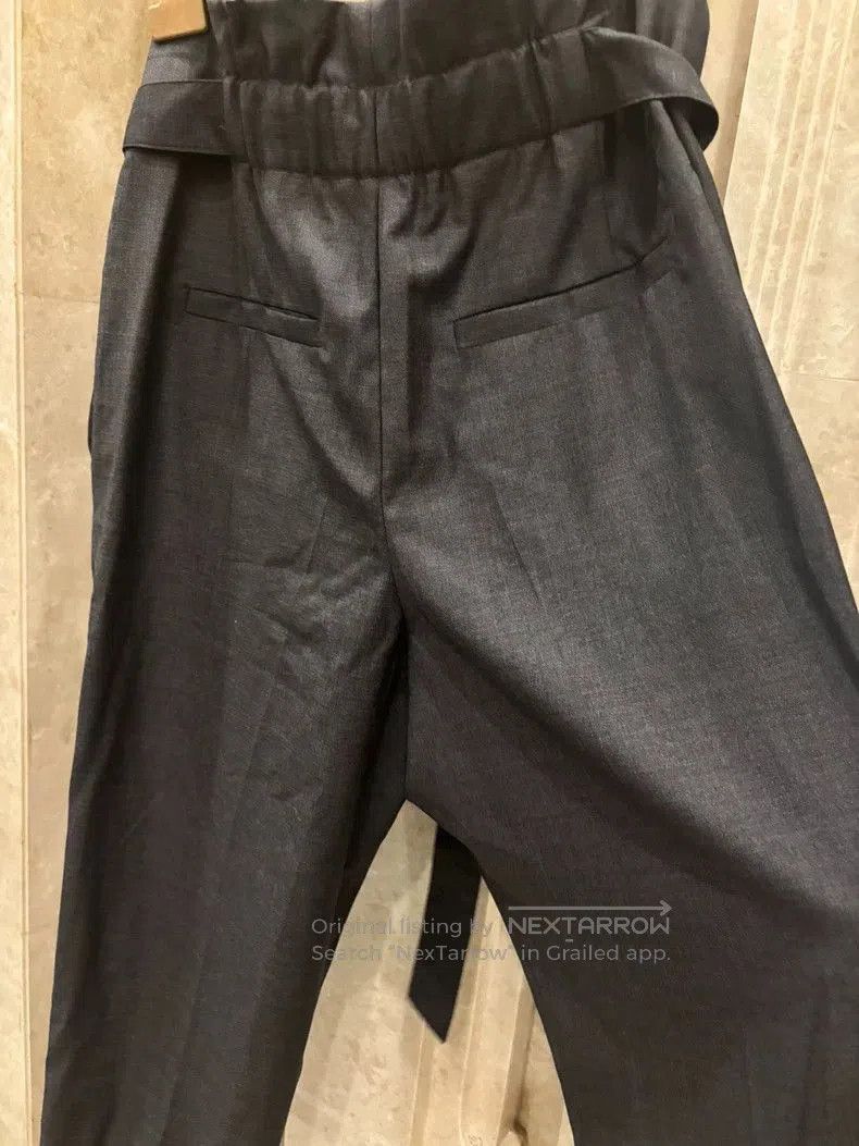 Brunello Cucinelli Brunello Cucinelli Gray High-Waist Trousers. Size US 30 / EU 46 - 4 Thumbnail
