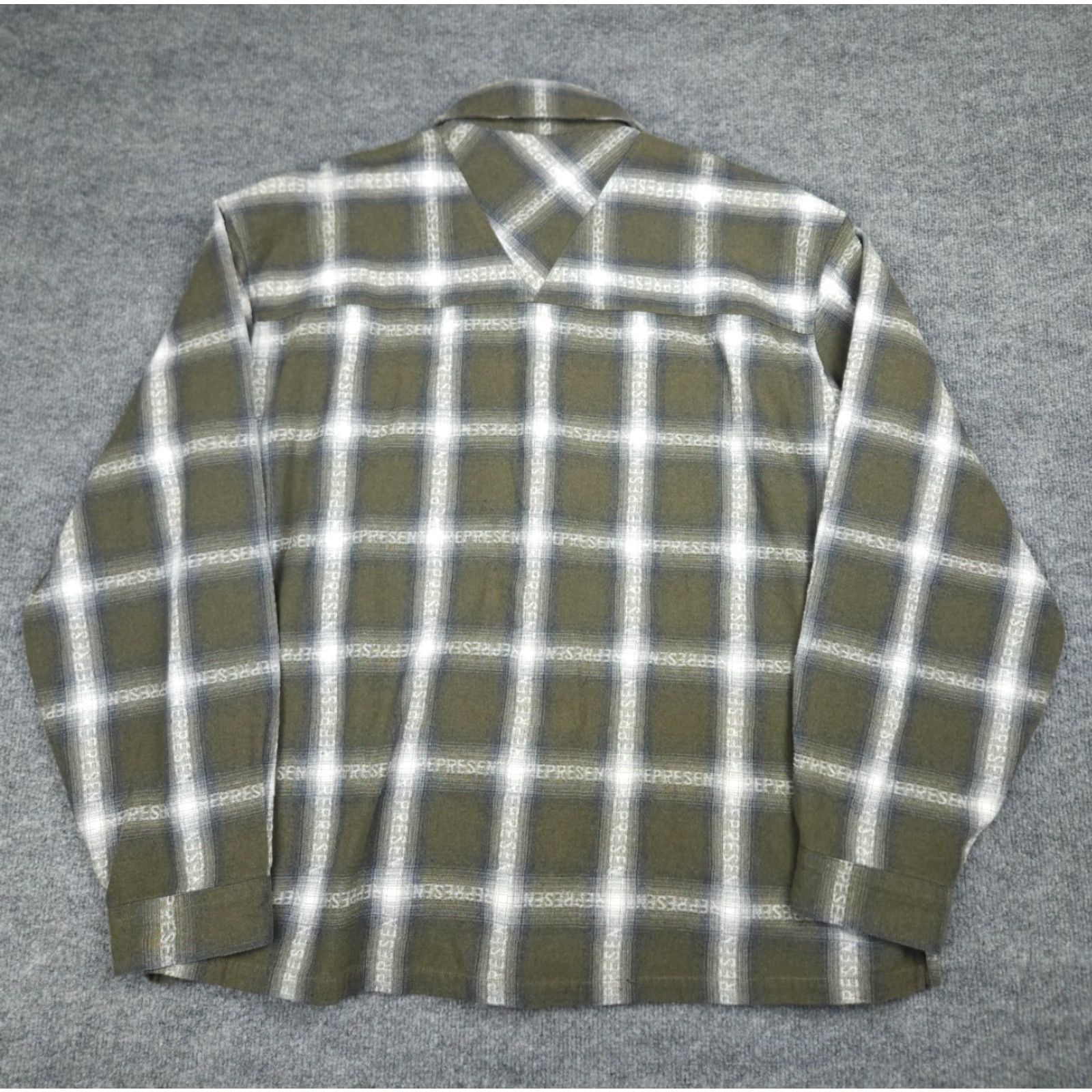 Vintage VINTAGE REPRESENT Flannel Snap Shirt Men's XL Green AOP Spellout Cotton Blend Size US XL / EU 56 / 4 - 4 Thumbnail