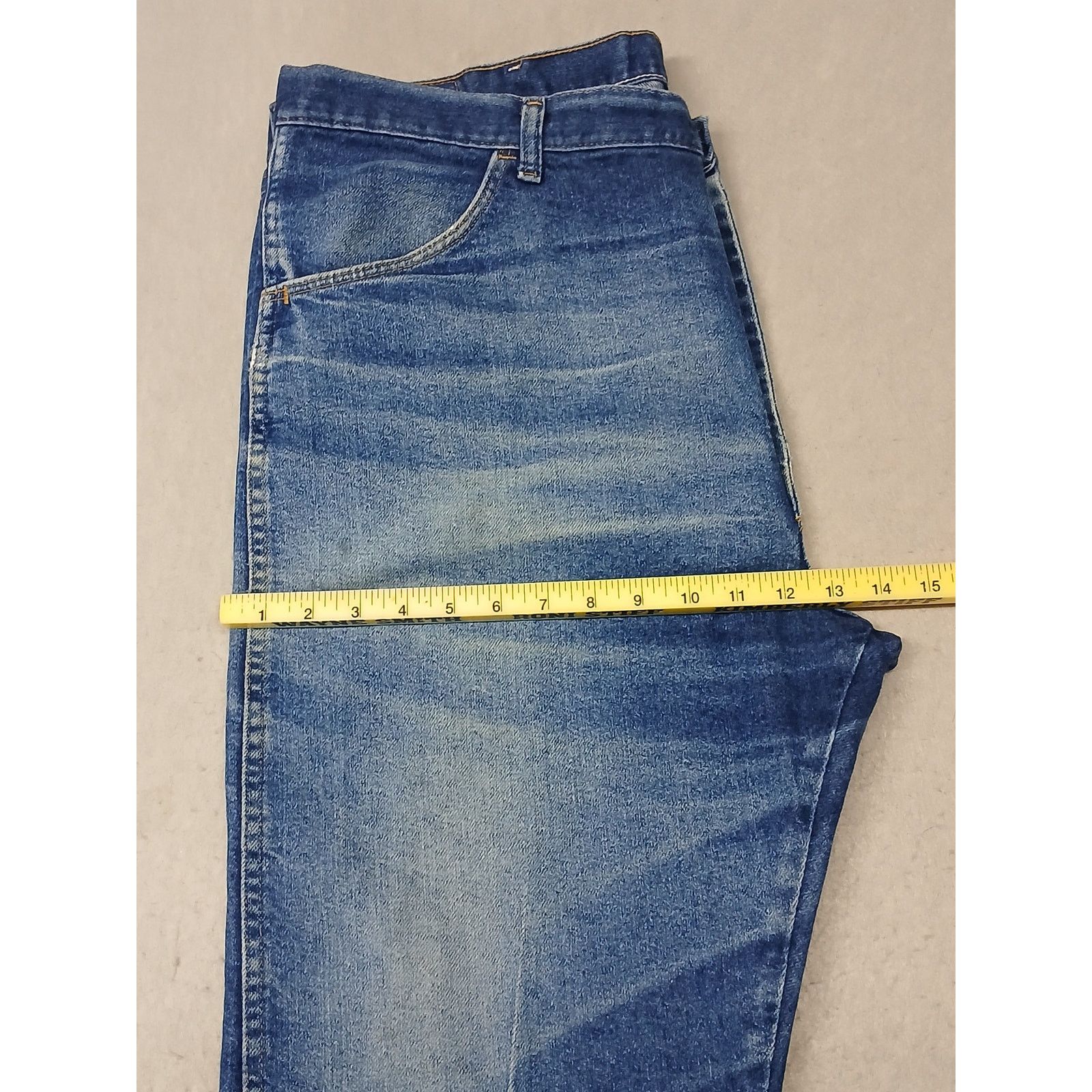 Wrangler Wrangler (40x30) Men's Relaxed Fit Straight Blue Denim Jeans Size US 40 / EU 56 - 5 Thumbnail