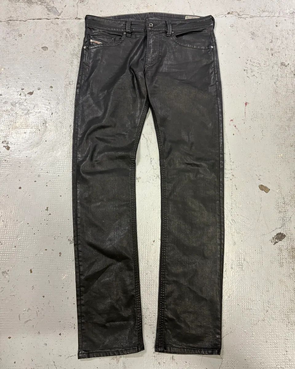 Diesel Diesel Black Waxed Avant-Garde Jeans Size US 33 - 1 Thumbnail