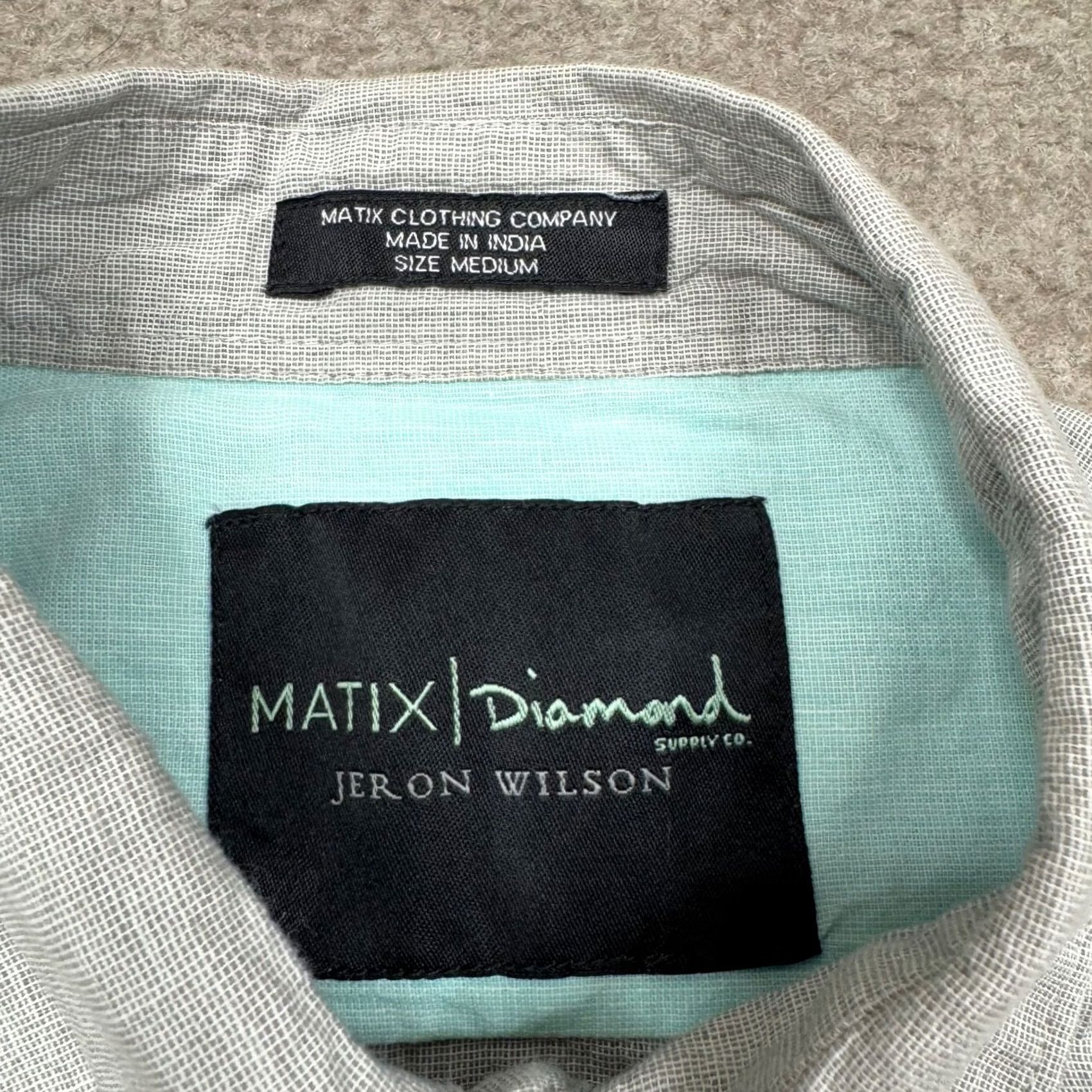 Diamond Supply Co. Diamond x Matix Button Up Shirt Size M Gray Short Sleeve Skater Size US M / EU 48-50 / 2 - 2 Thumbnail