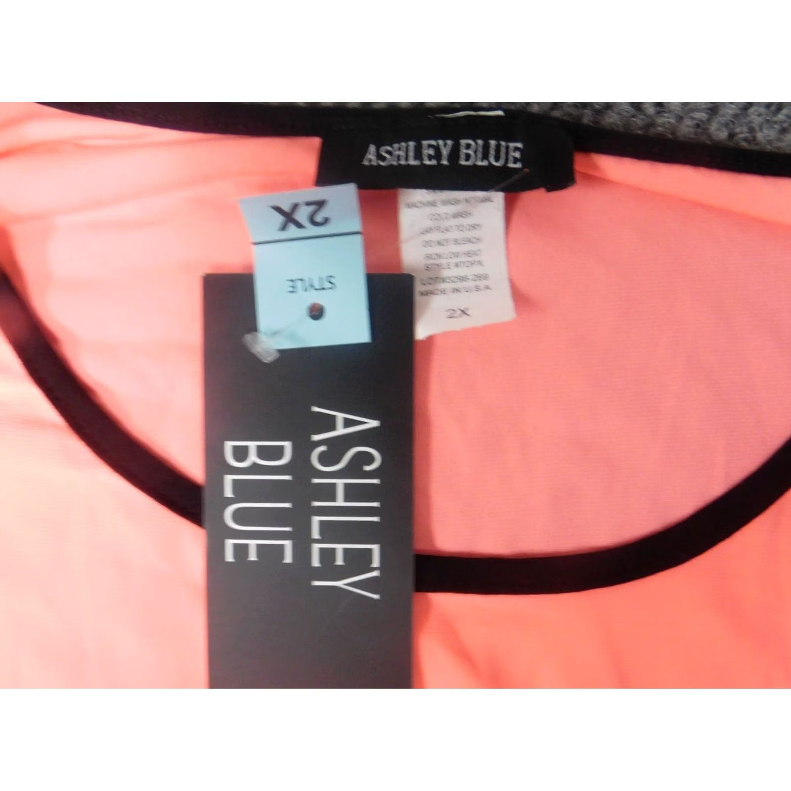 Vintage Ashley Blue Blouse 2X Pink Pullover Dolman Sleeve Collared Cotton Button Casual Women Plus Size Size XXL / US 16-18 / IT 52-54 - 5 Thumbnail