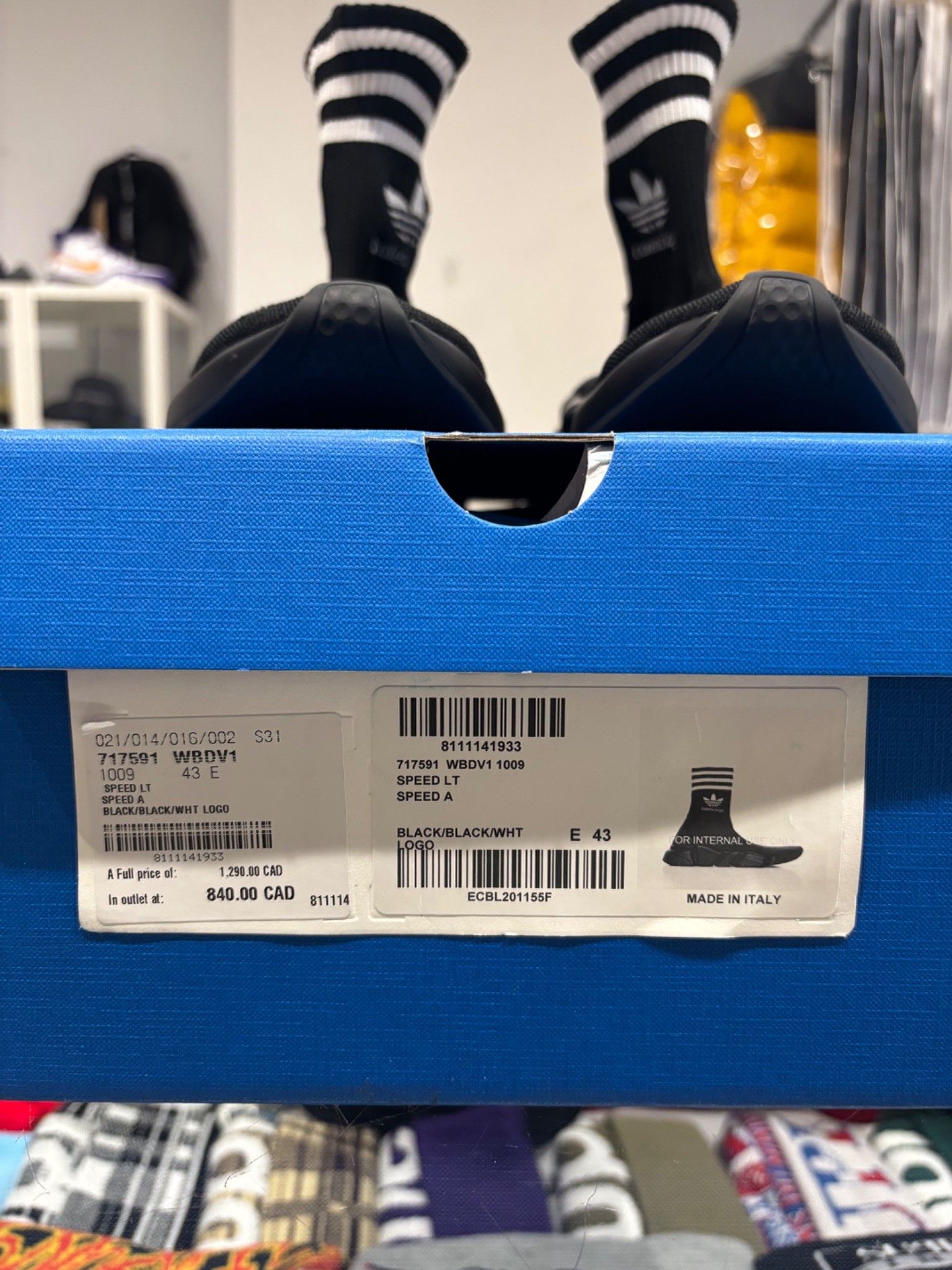 Adidas × Balenciaga Adidas x Balenciaga Speed Sneaker Black Size US 9 / EU 42 - 7 Thumbnail