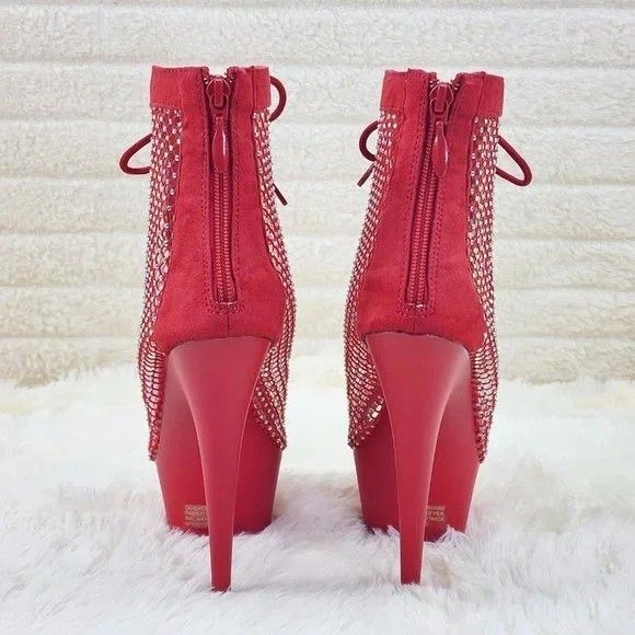 Other PLEASER Delight 33 6" High Heel Rhinestone Mesh Platform S Size US 7 / IT 37 - 5 Thumbnail