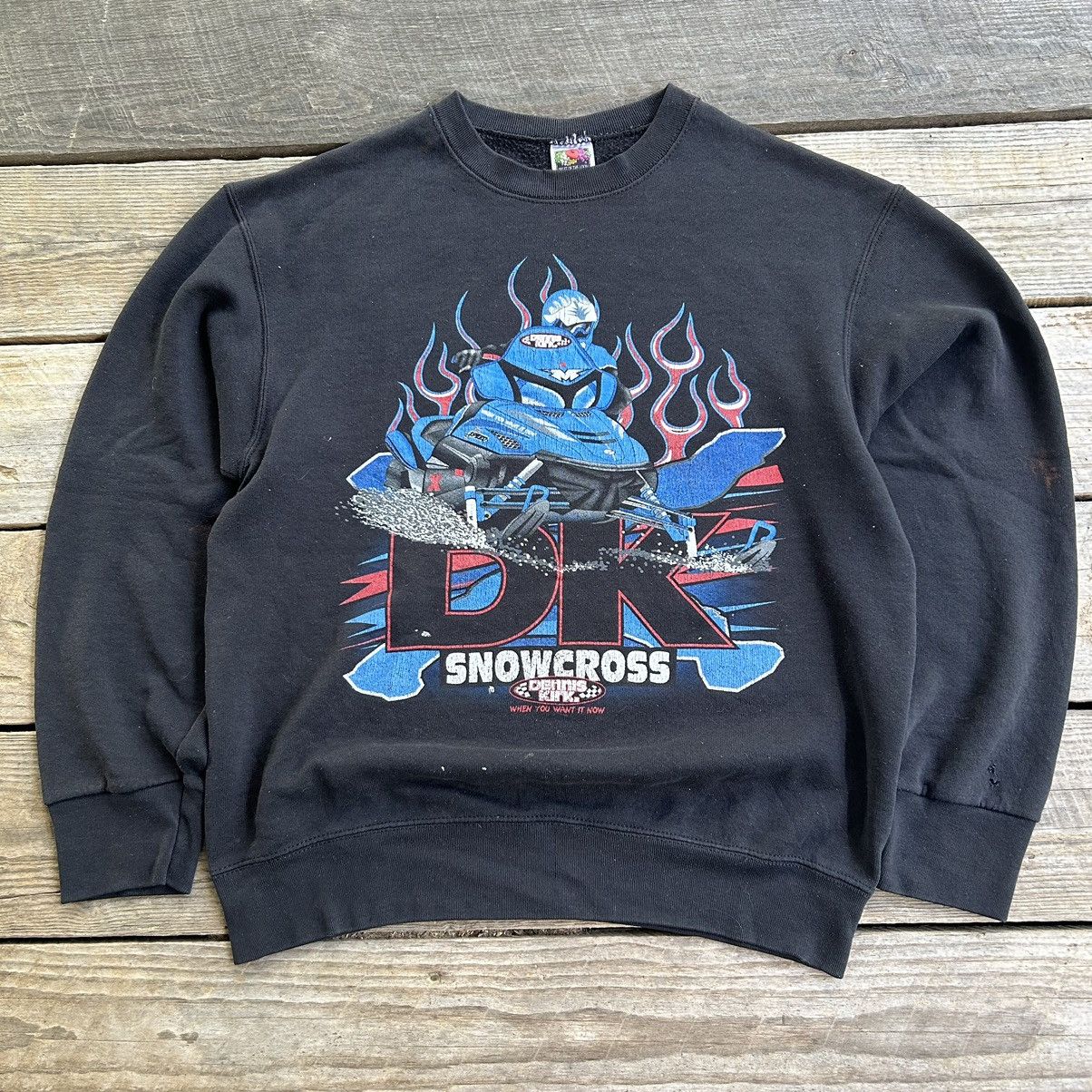 Vintage Vintage 90s Snowmobile Paint Stained Distressed Sweatshirt Size US M / EU 48-50 / 2 - 1 Thumbnail