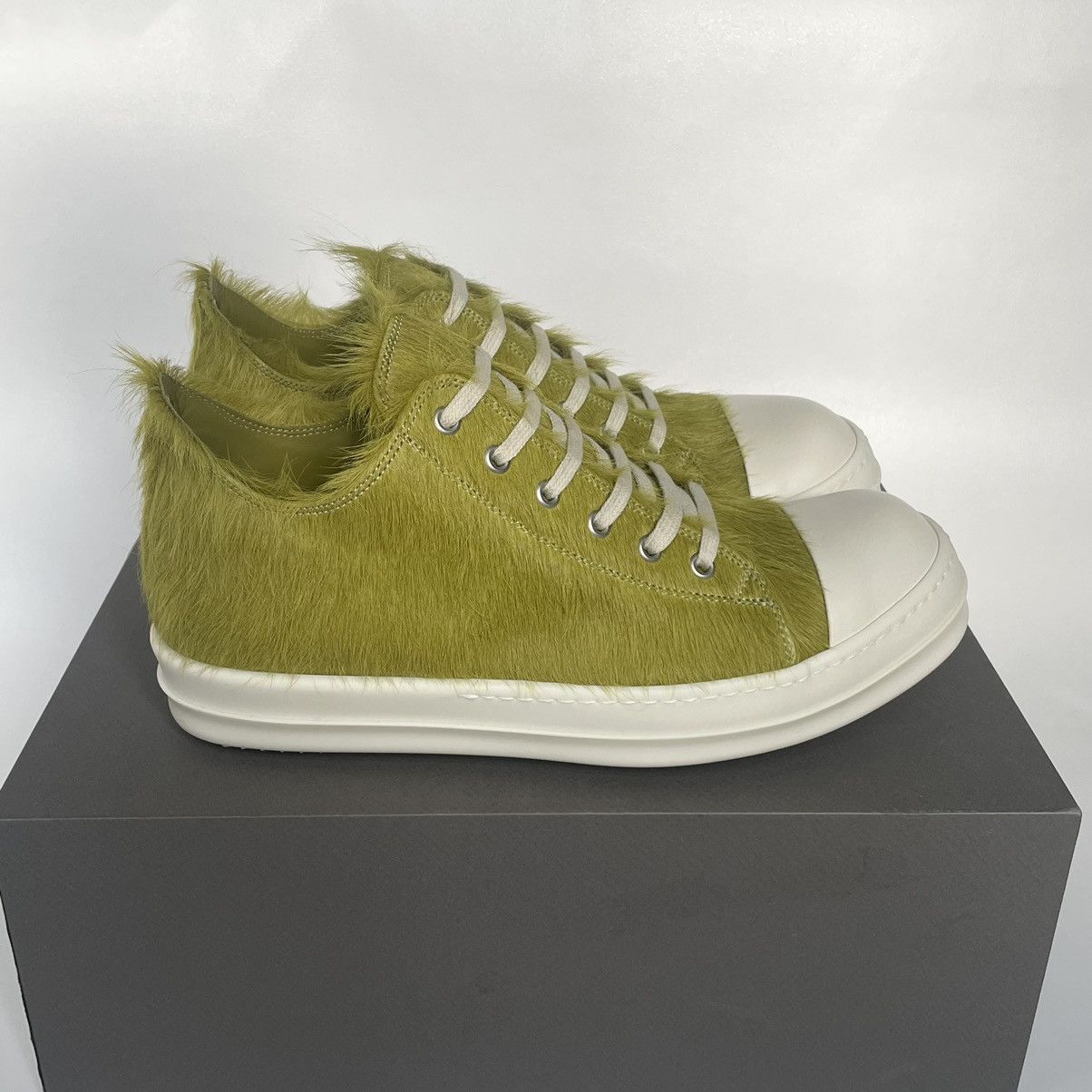 Rick Owens A/W 23 Acid Green Pony Hair Ramones Size US 10 / EU 43 - 19 Thumbnail