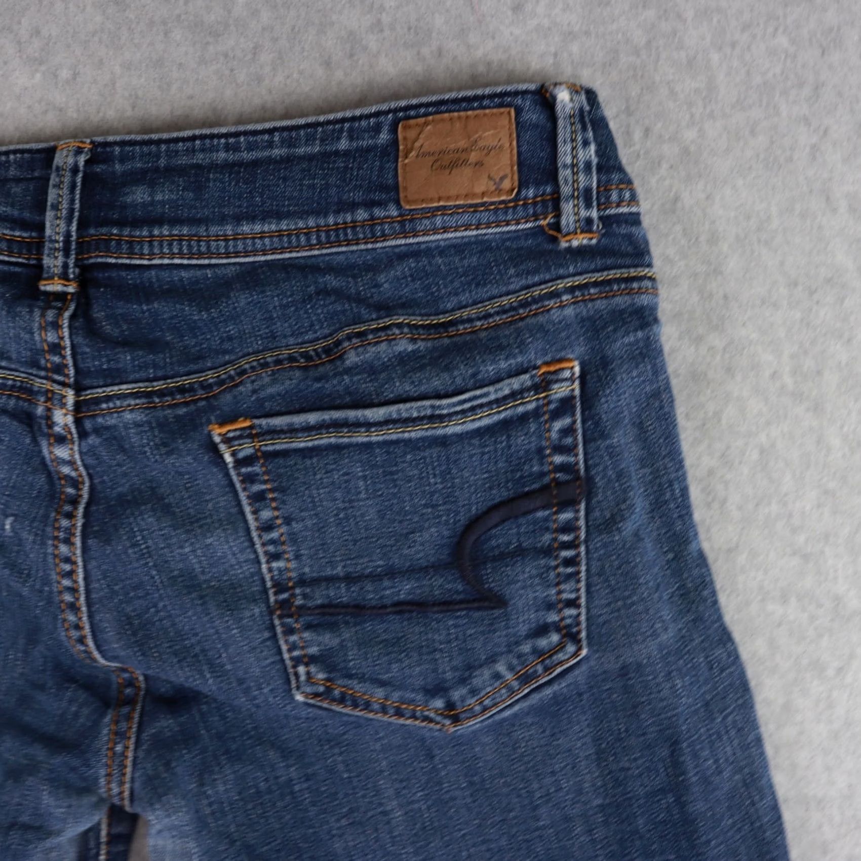 American Eagle Outfitters American Eagle Womens Skinny Jeans Size 8 Blue Super Stretch Original Boot Size 30" / US 8 / IT 44 - 2 Thumbnail