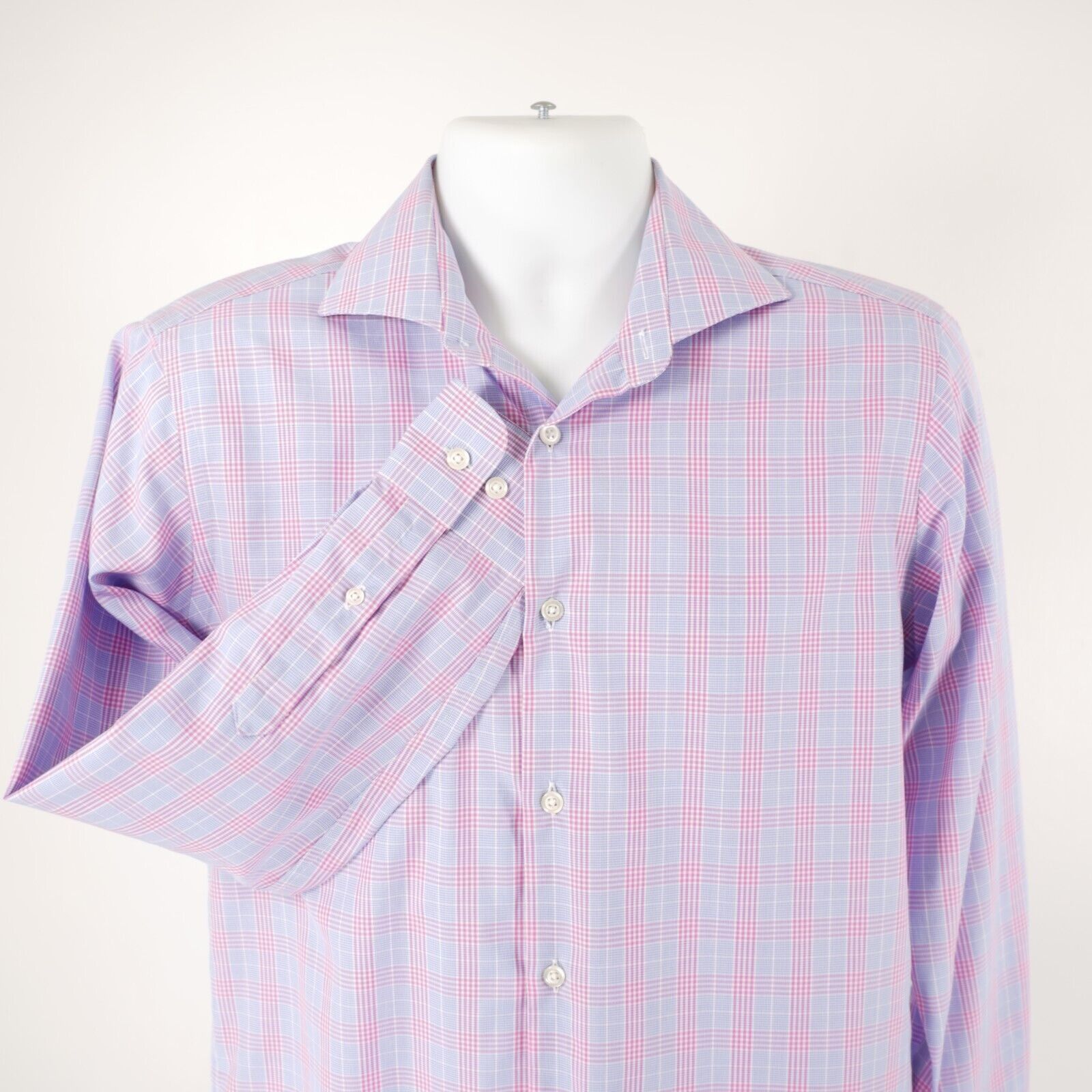 pronto uomo slim fit dress shirt Non-Iron Cotton Plaid Dress Shirt With Contrast Trim main image 0