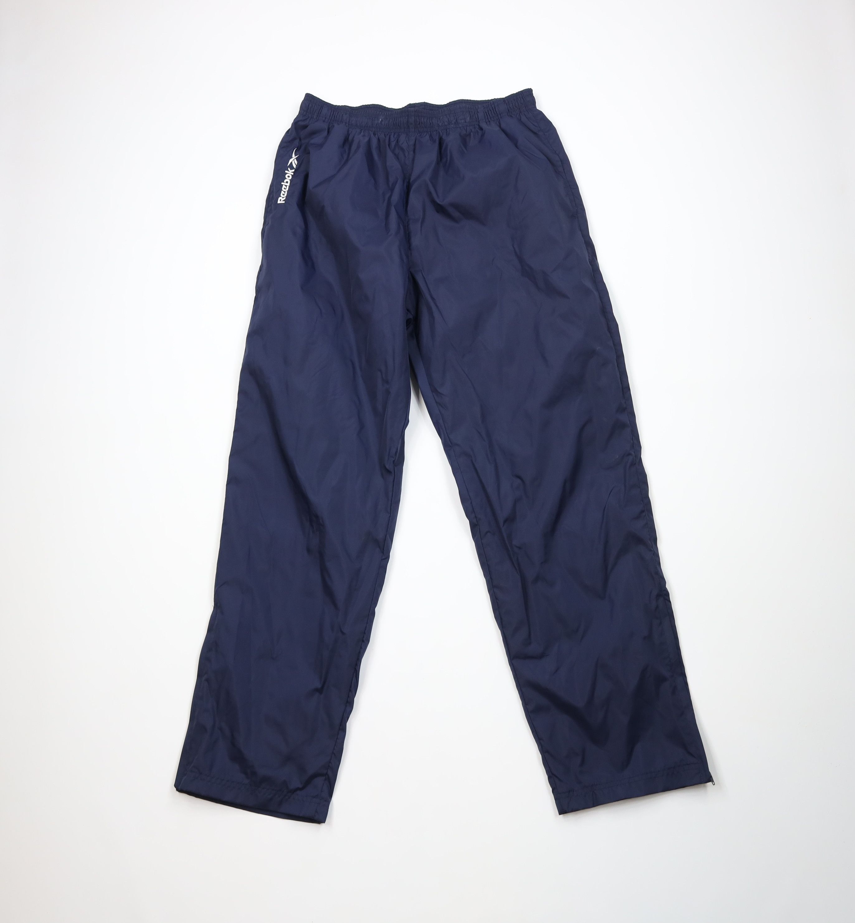 Reebok Vintage 90s Reebok Wide Leg Windbreaker Pants Navy Blue Size US 36 / EU 52 - 1 Thumbnail